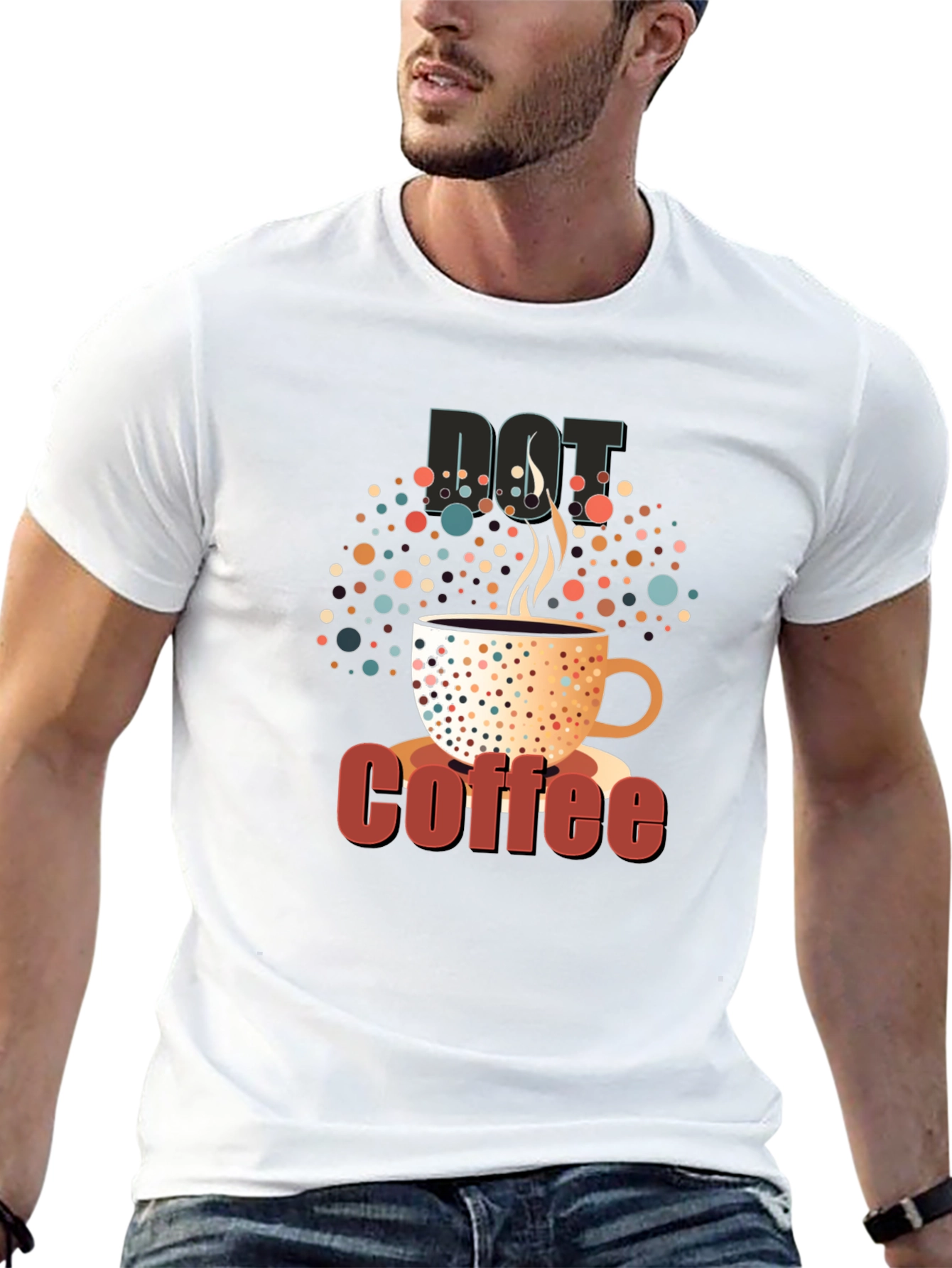 Dot Coffee Black T-Shirt
