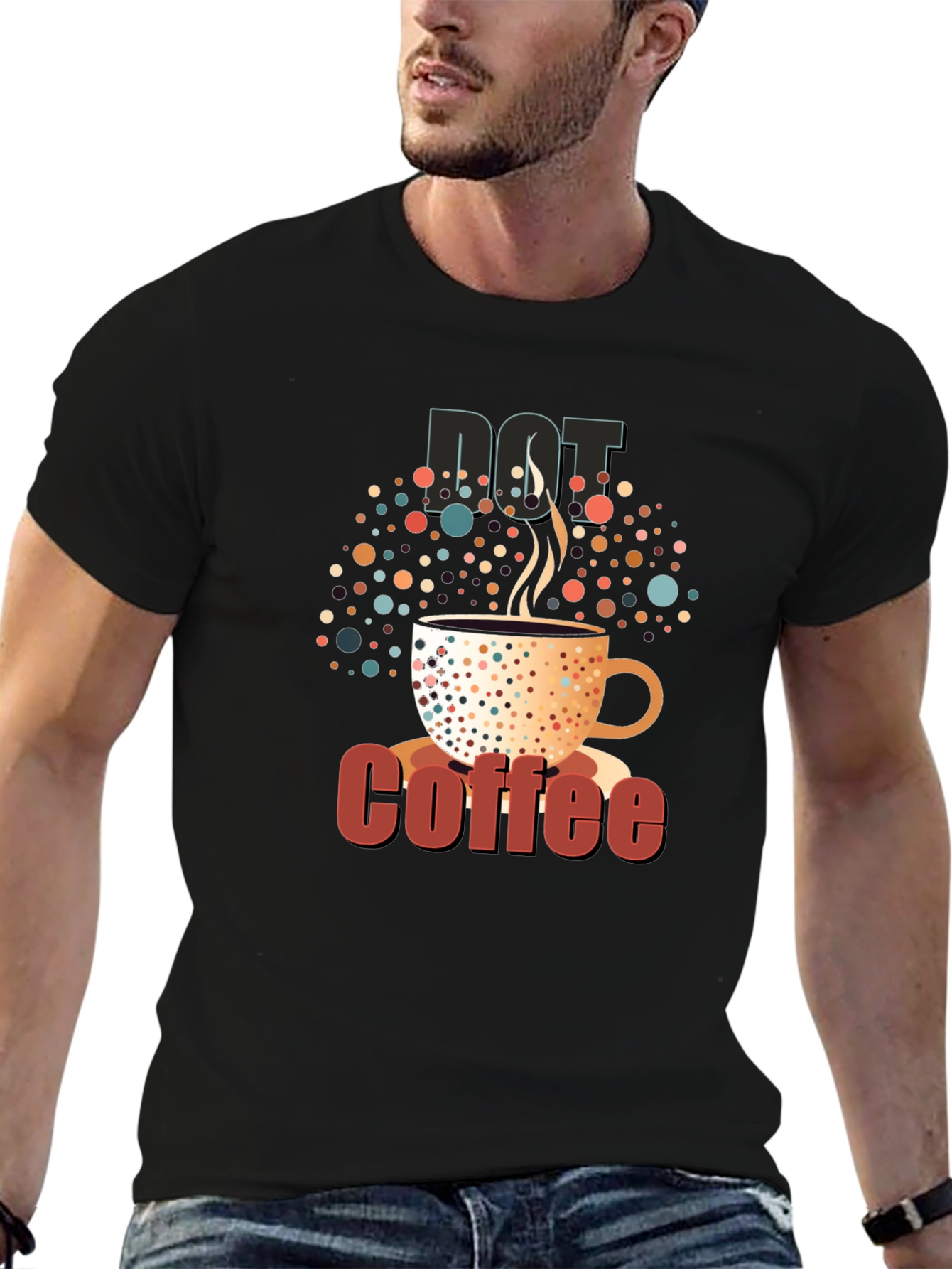 Dot Coffee Black T-Shirt