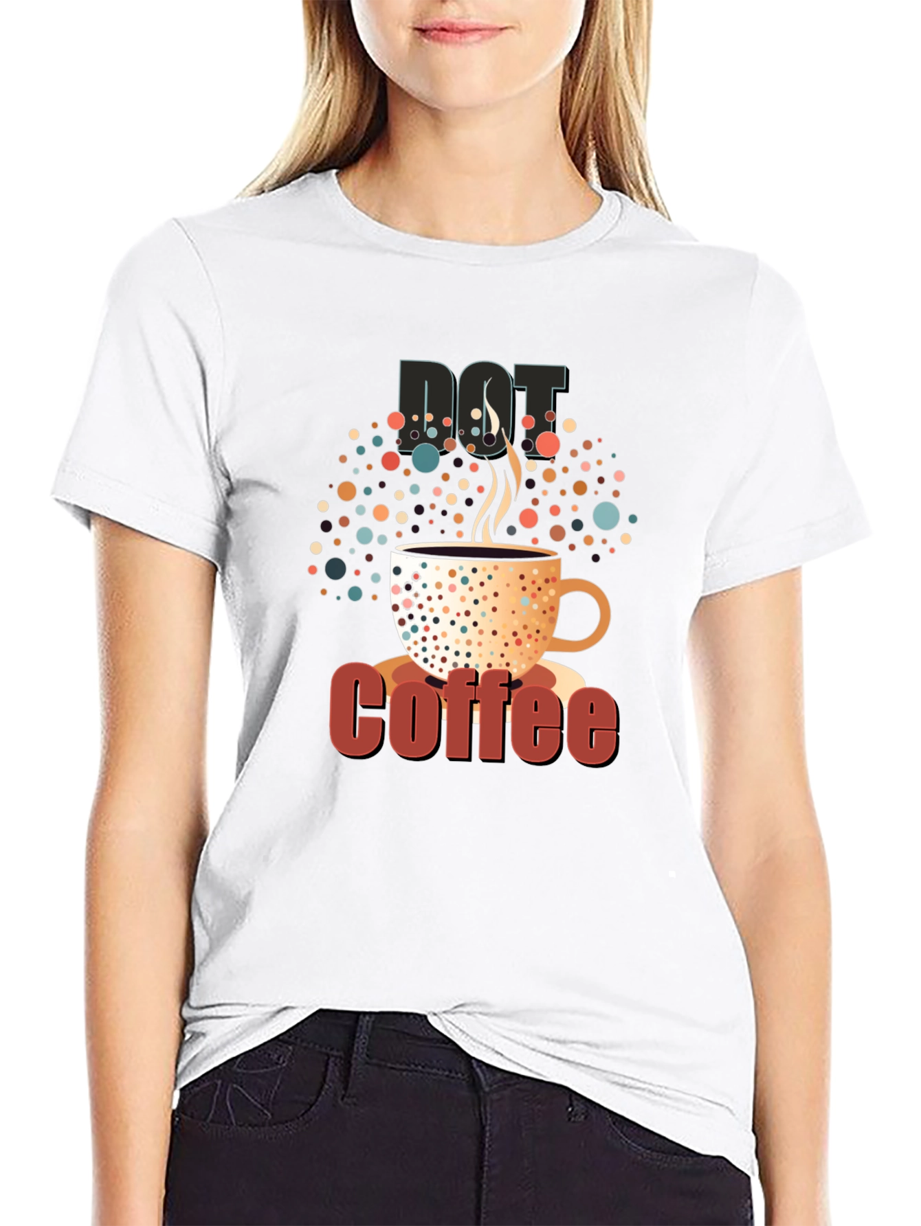 Dot Coffee Black T-Shirt
