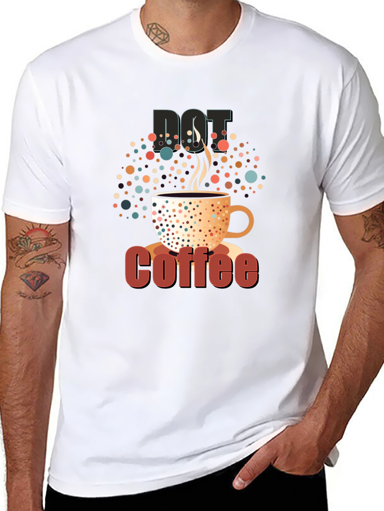 Dot Coffee Black T-Shirt