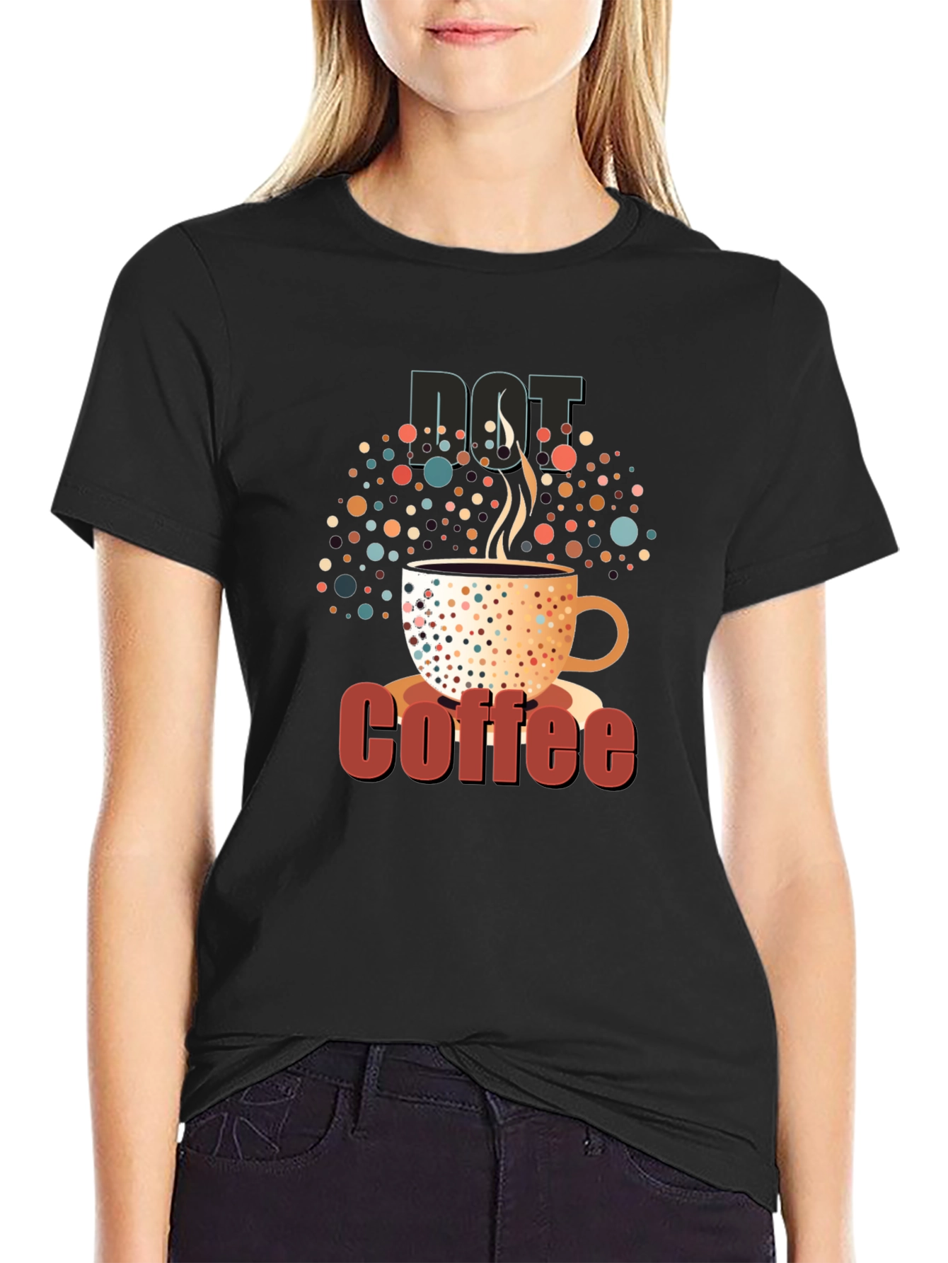 Dot Coffee Black T-Shirt