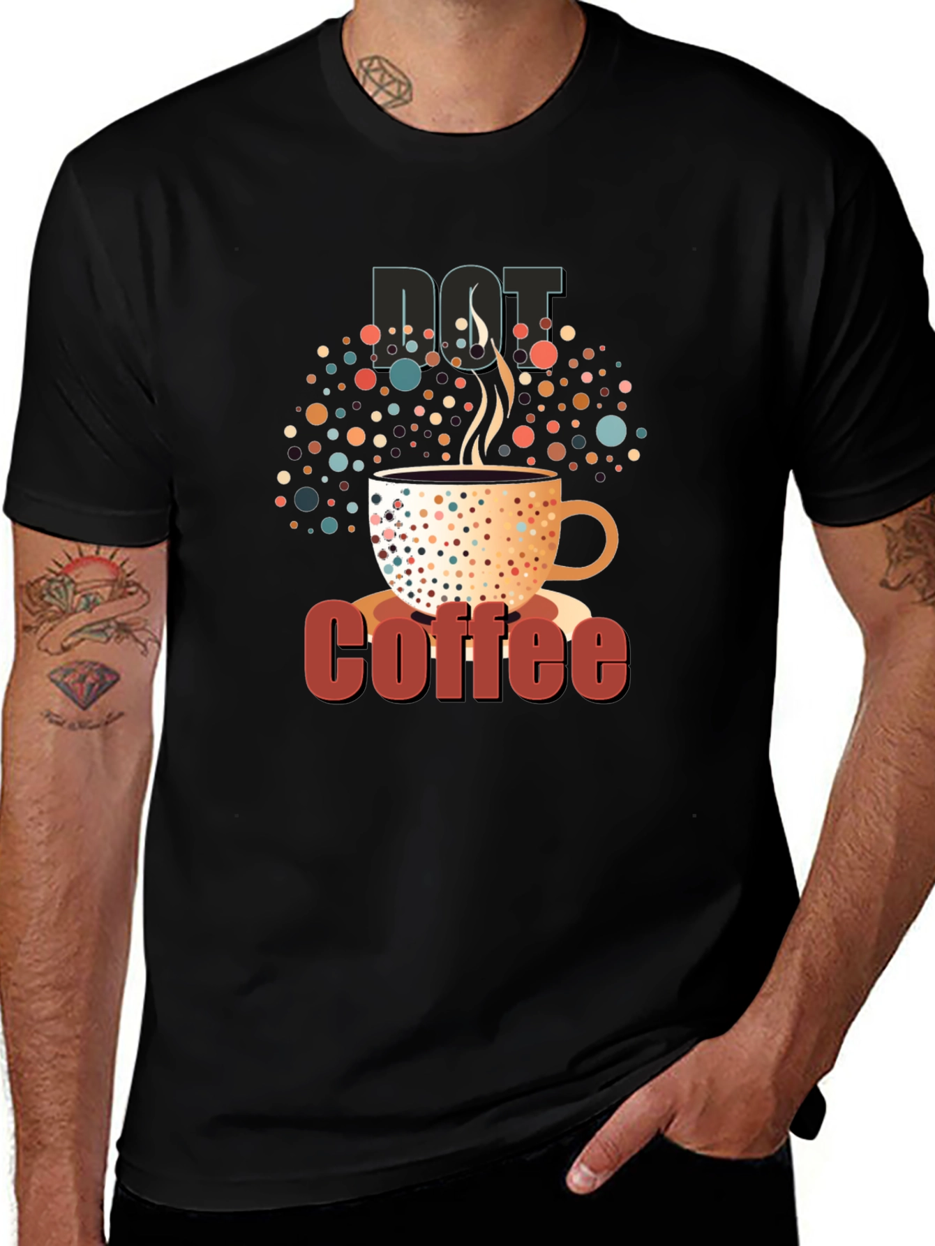 Dot Coffee Black T-Shirt
