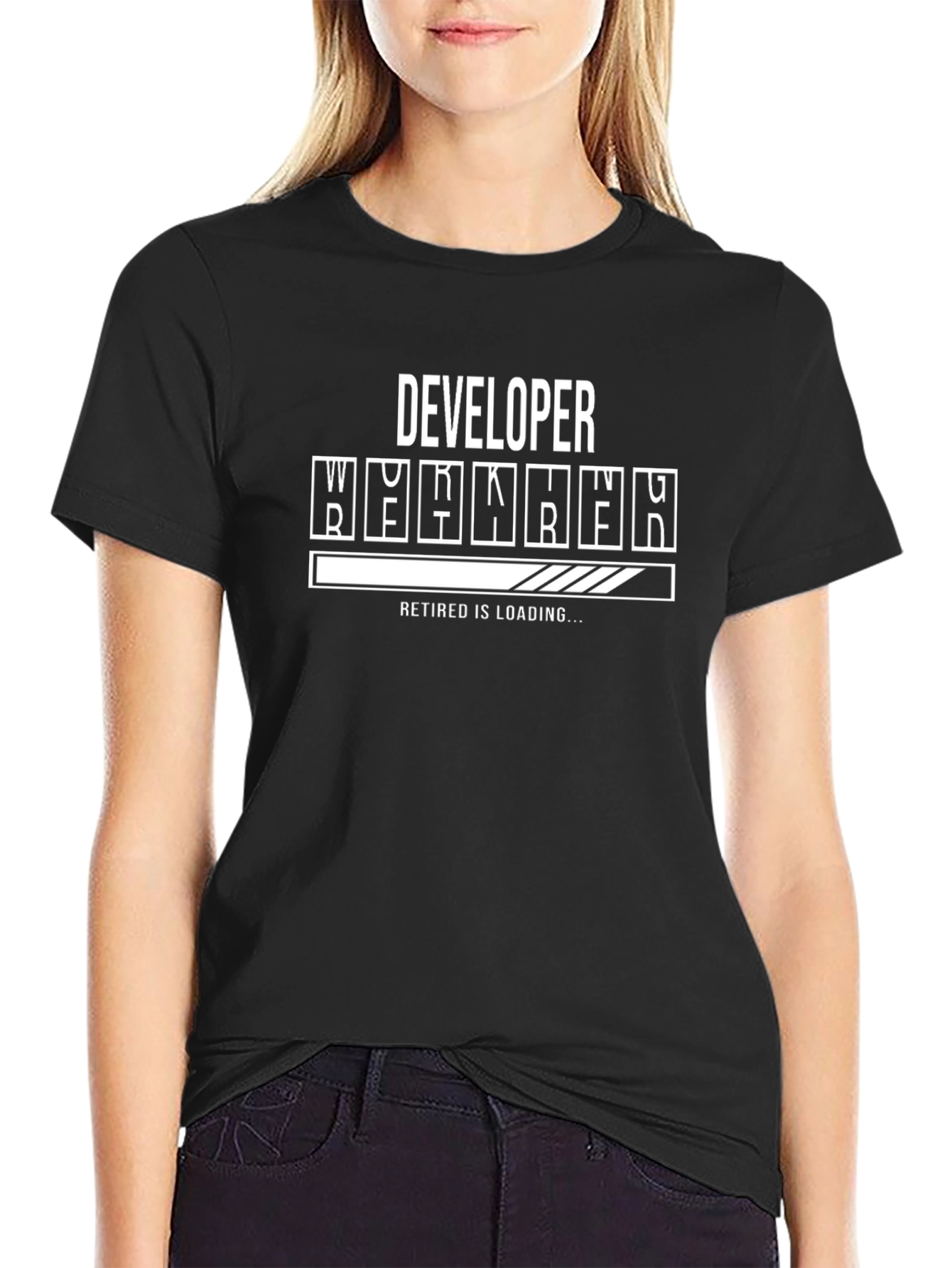 Developer Retired Loading Black T-Shirt