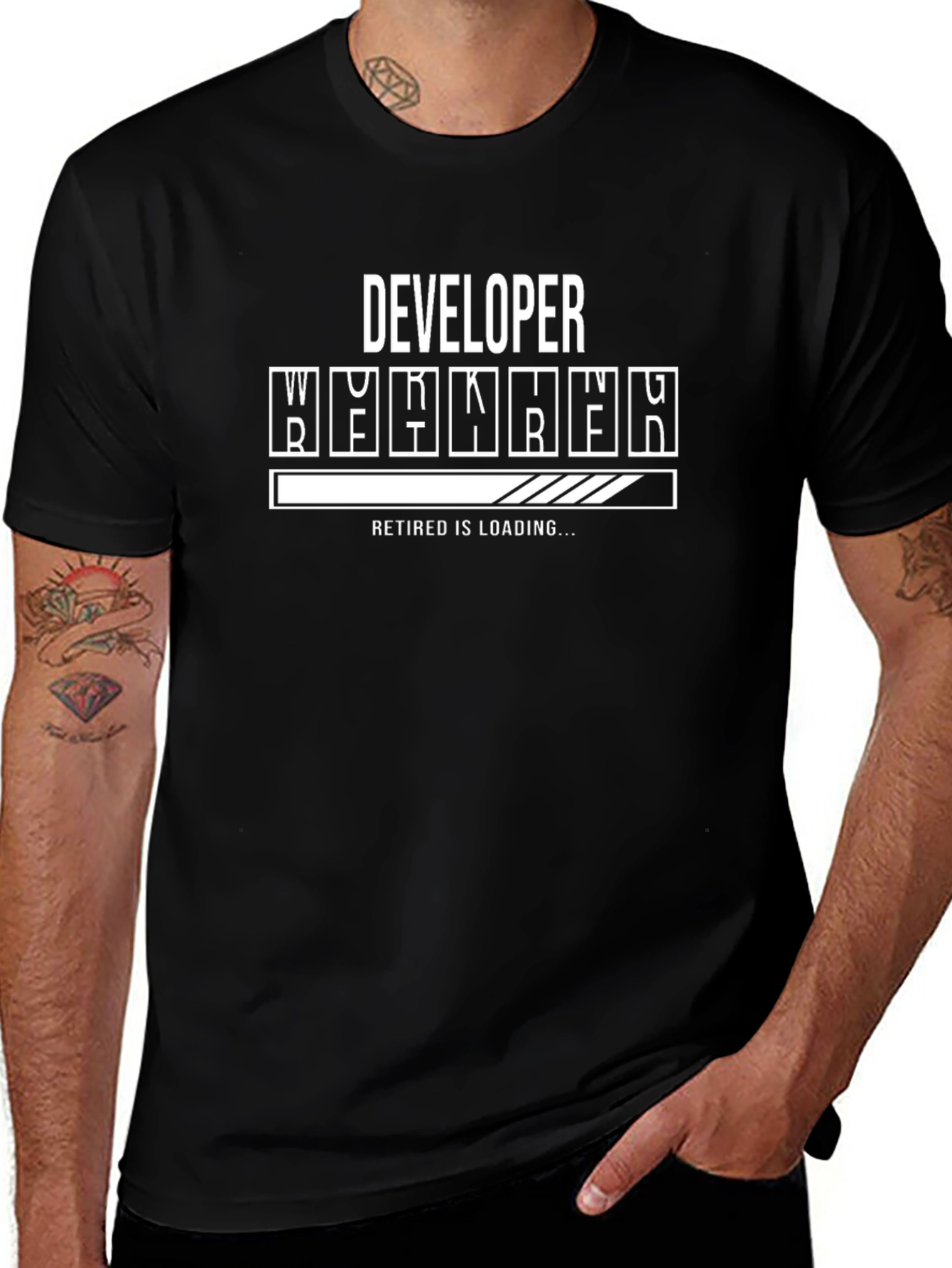 Developer Retired Loading Black T-Shirt