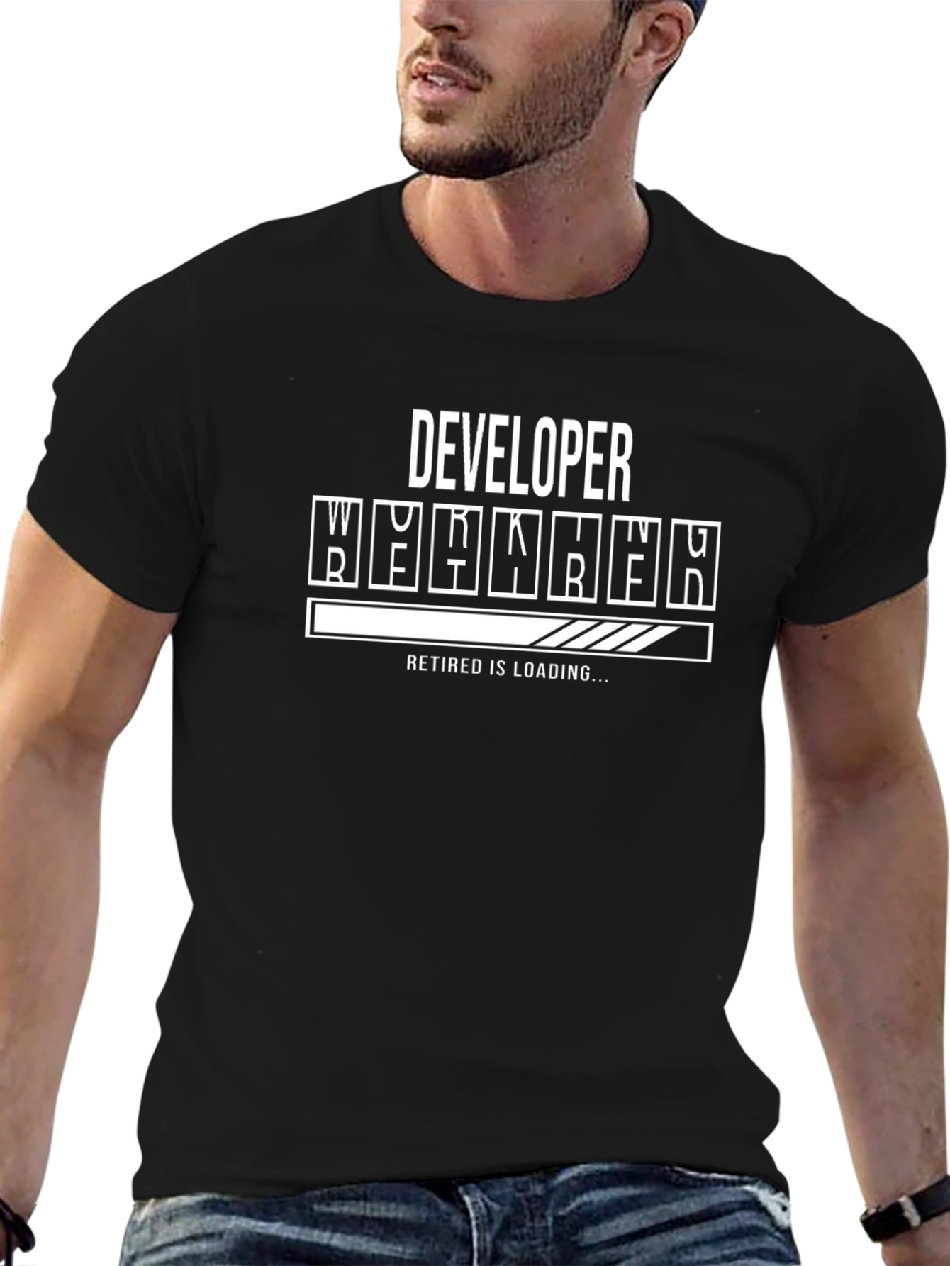 Developer Retired Loading Black T-Shirt