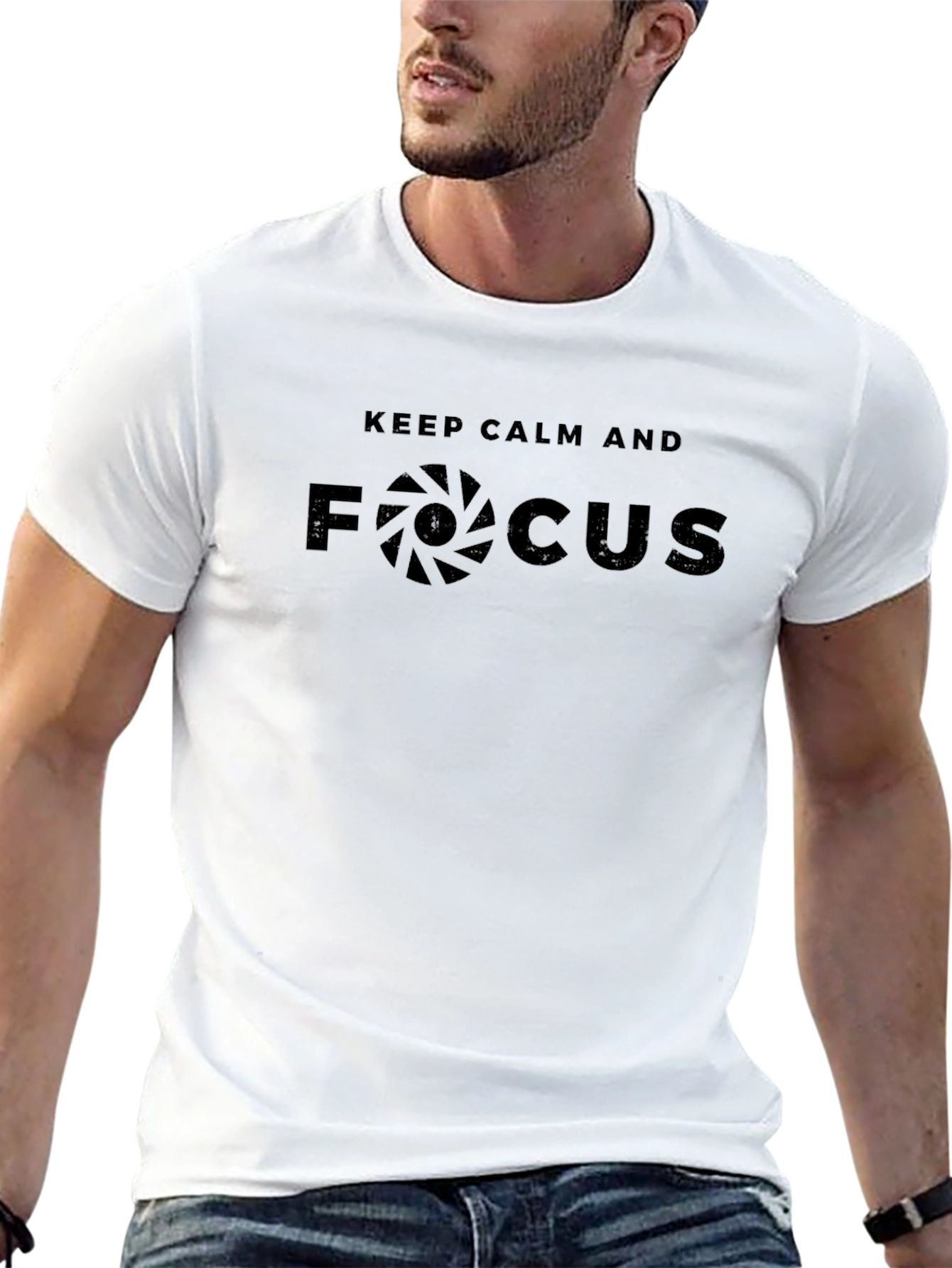 Keep Calm and Focus Black Graphic Tee