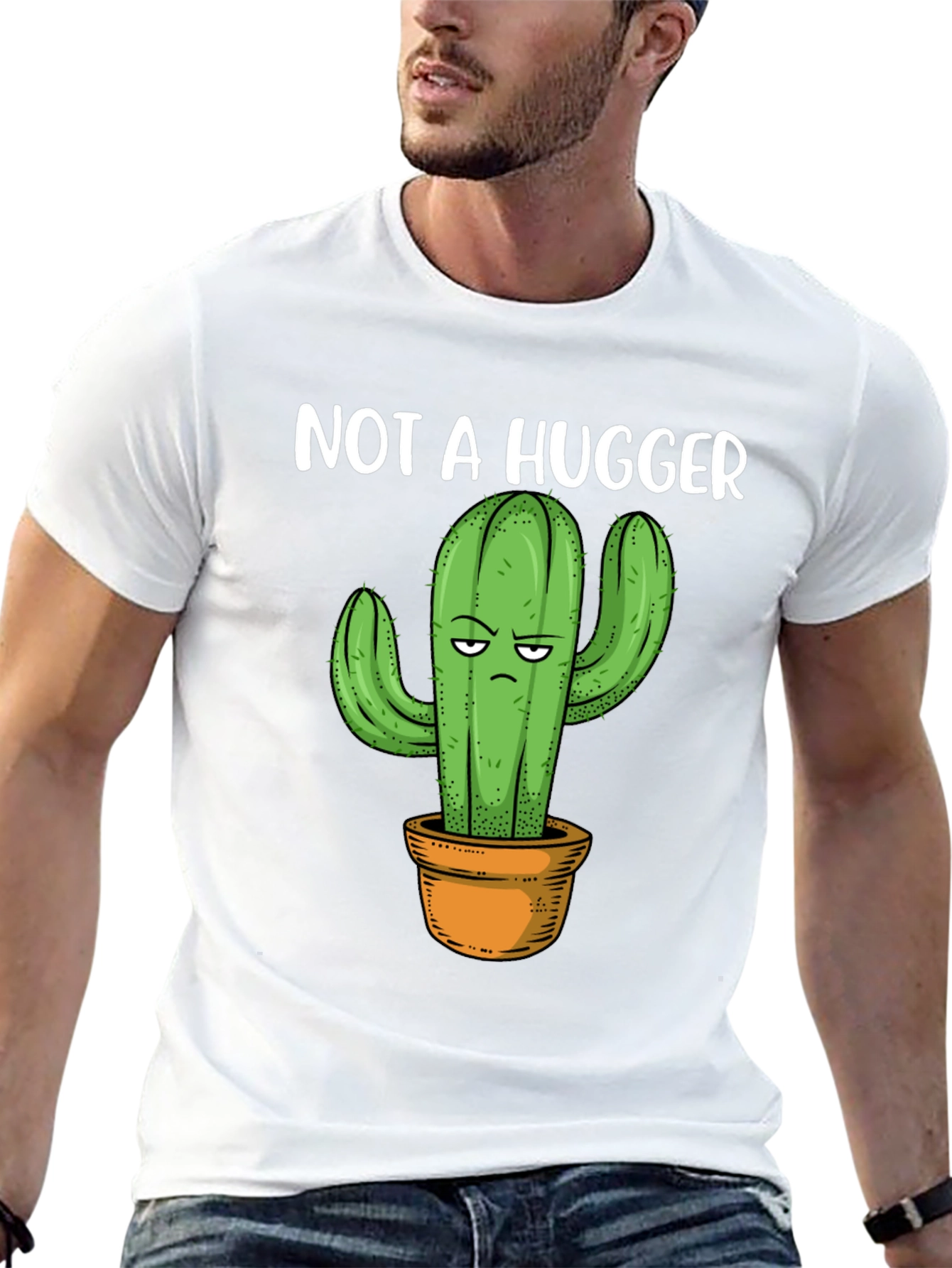 Not A Hugger Cactus Graphic Tee