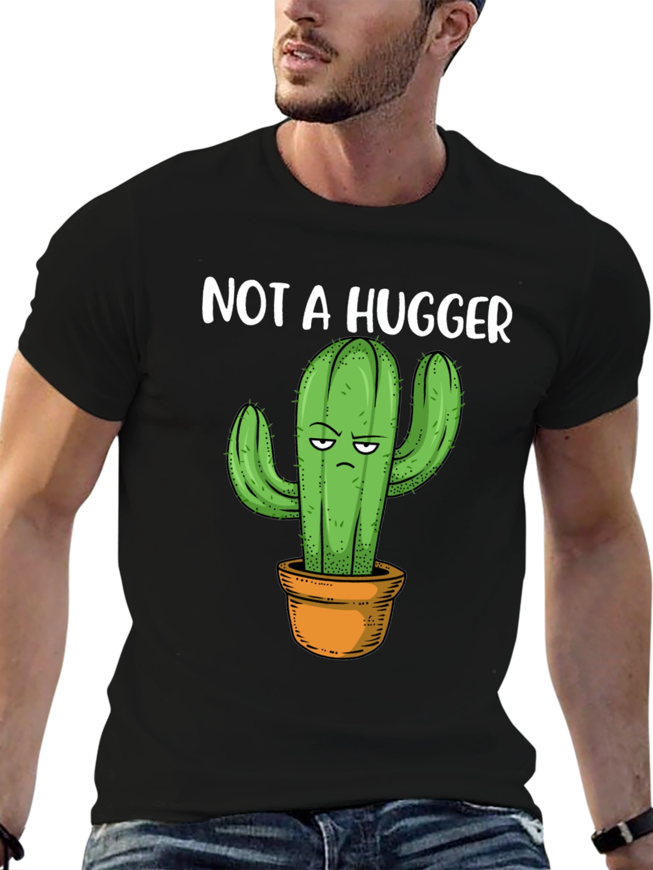 Not A Hugger Cactus Graphic Tee