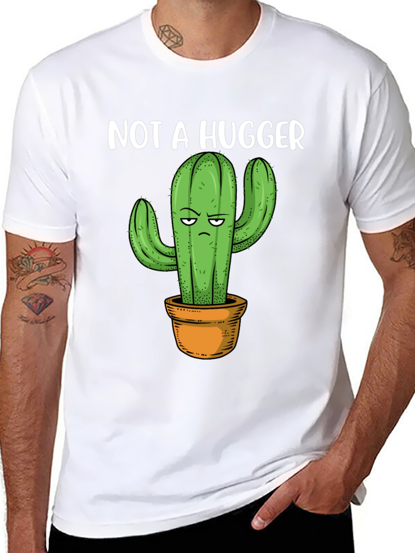 Not A Hugger Cactus Graphic Tee