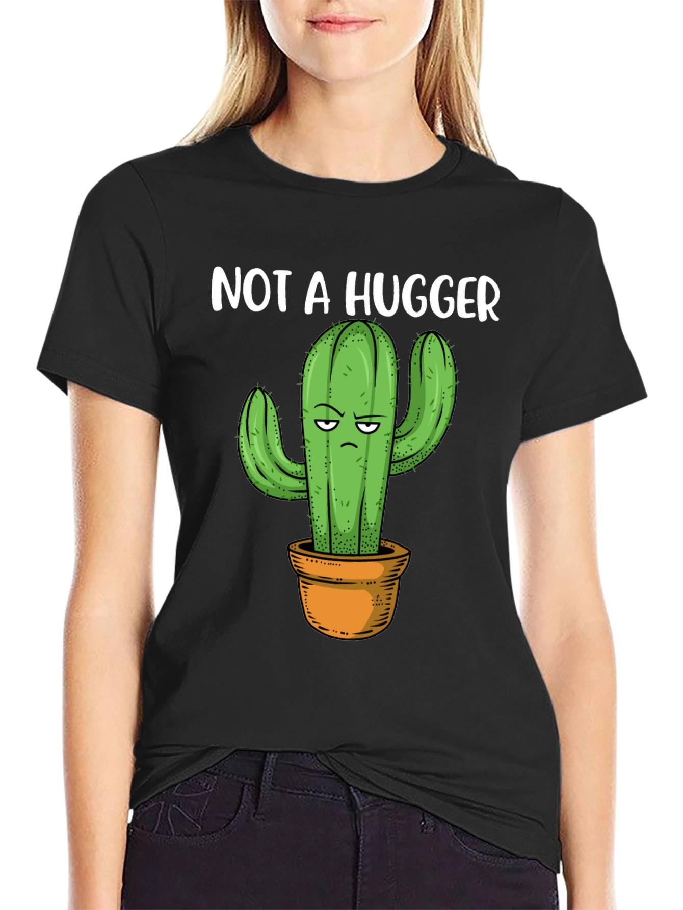 Not A Hugger Cactus Graphic Tee