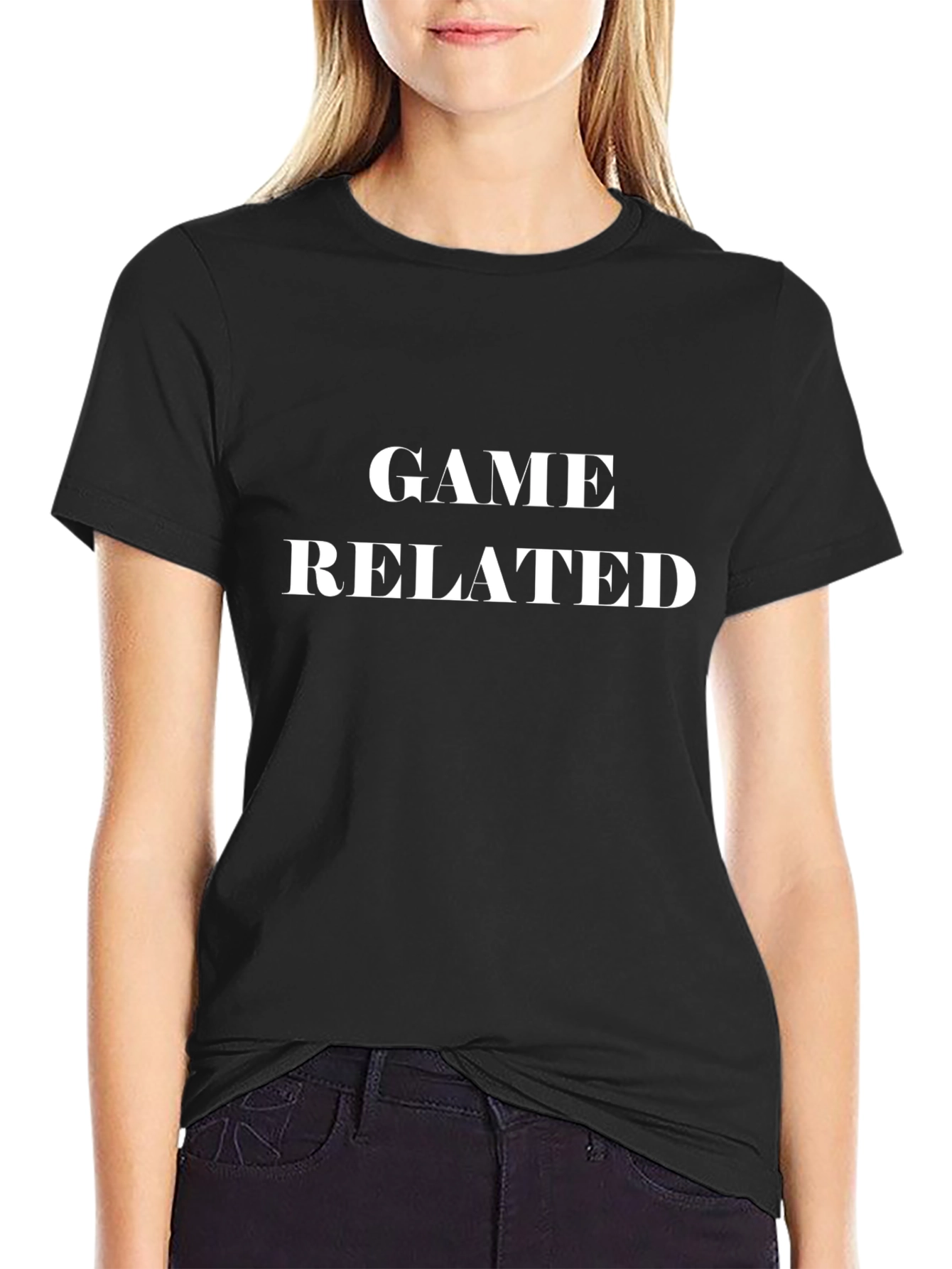 Game Related Black Cotton Graphic T-Shirt