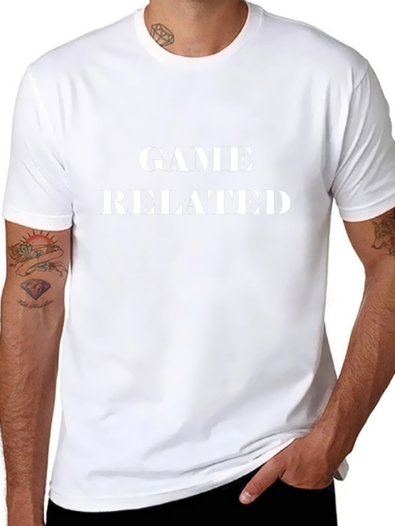 Game Related Black Cotton Graphic T-Shirt