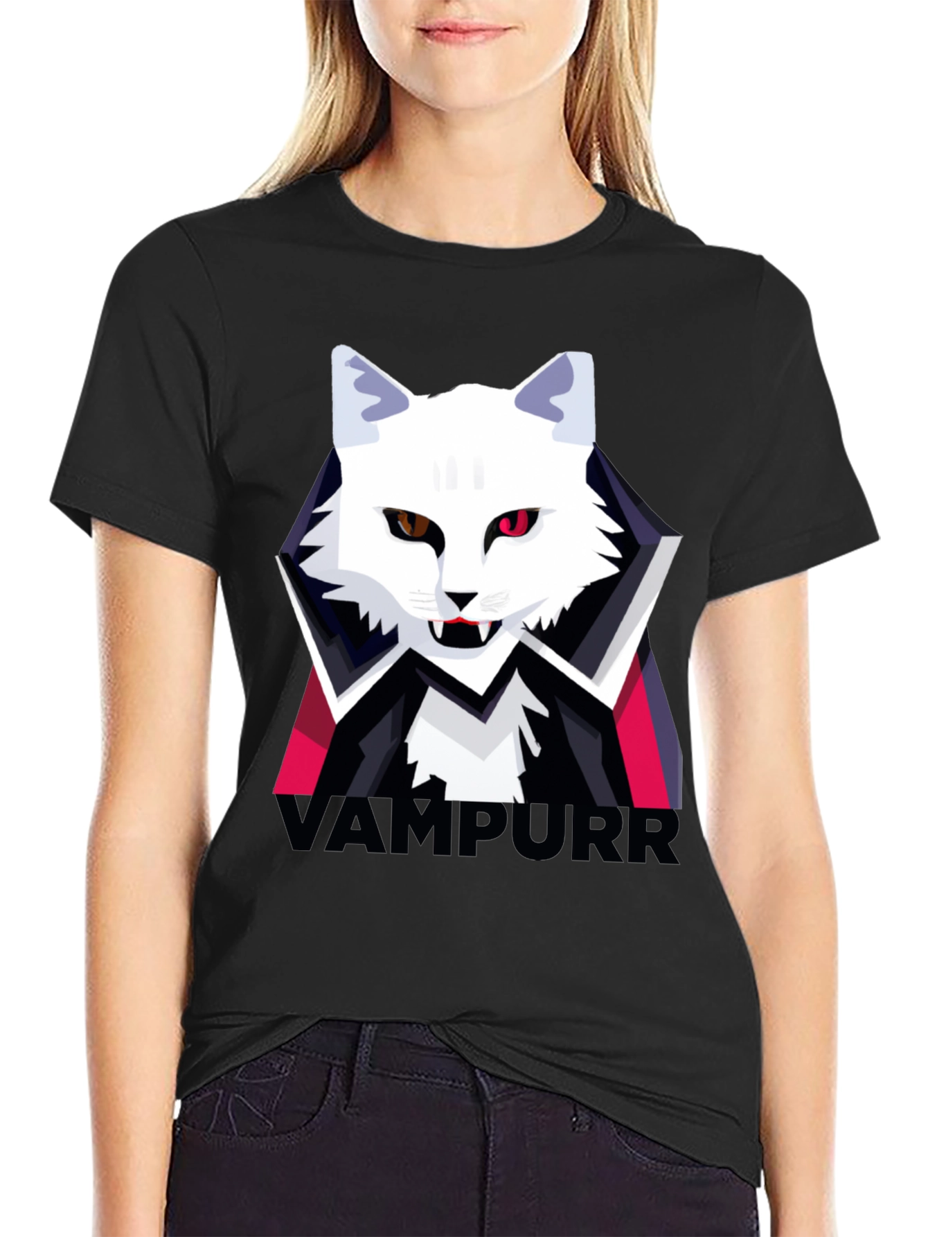 Vampurr Cat Graphic T-Shirt - Halloween Tee
