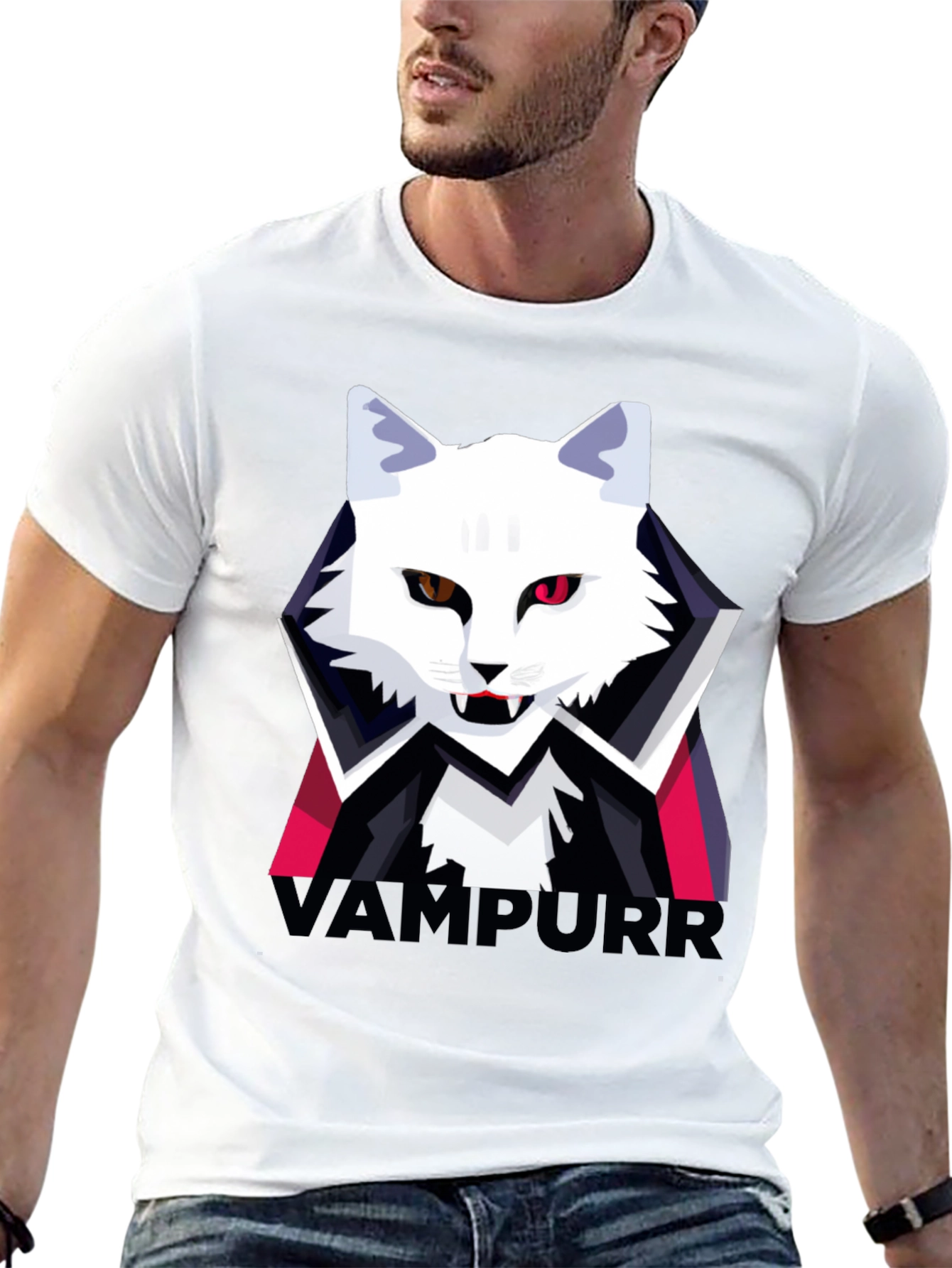 Vampurr Cat Graphic T-Shirt - Halloween Tee