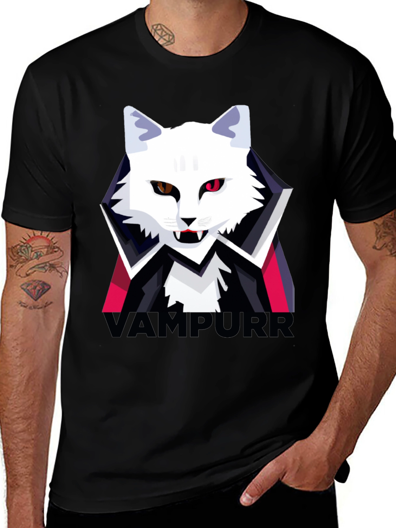 Vampurr Cat Graphic T-Shirt - Halloween Tee