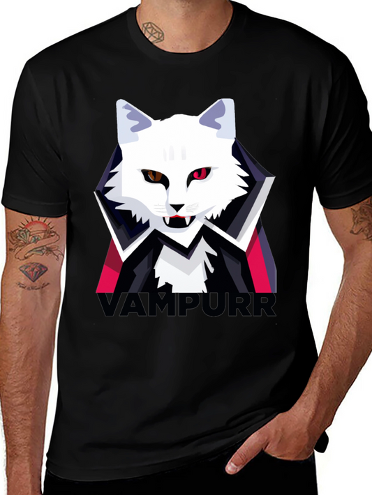Vampurr Cat Graphic T-Shirt - Halloween Tee