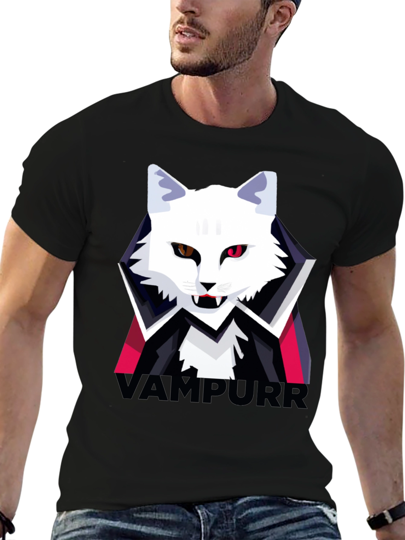 Vampurr Cat Graphic T-Shirt - Halloween Tee