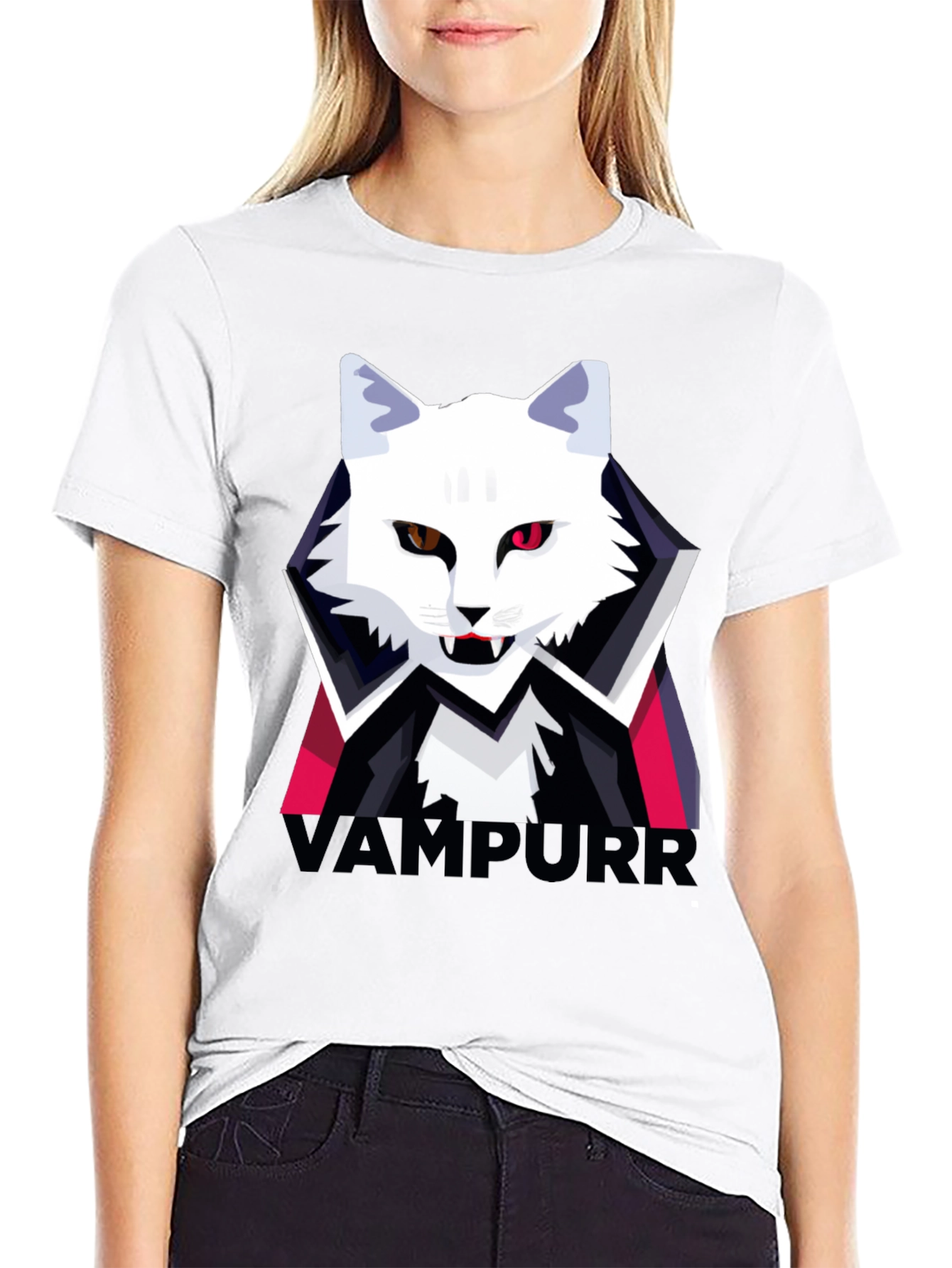 Vampurr Cat Graphic T-Shirt - Halloween Tee