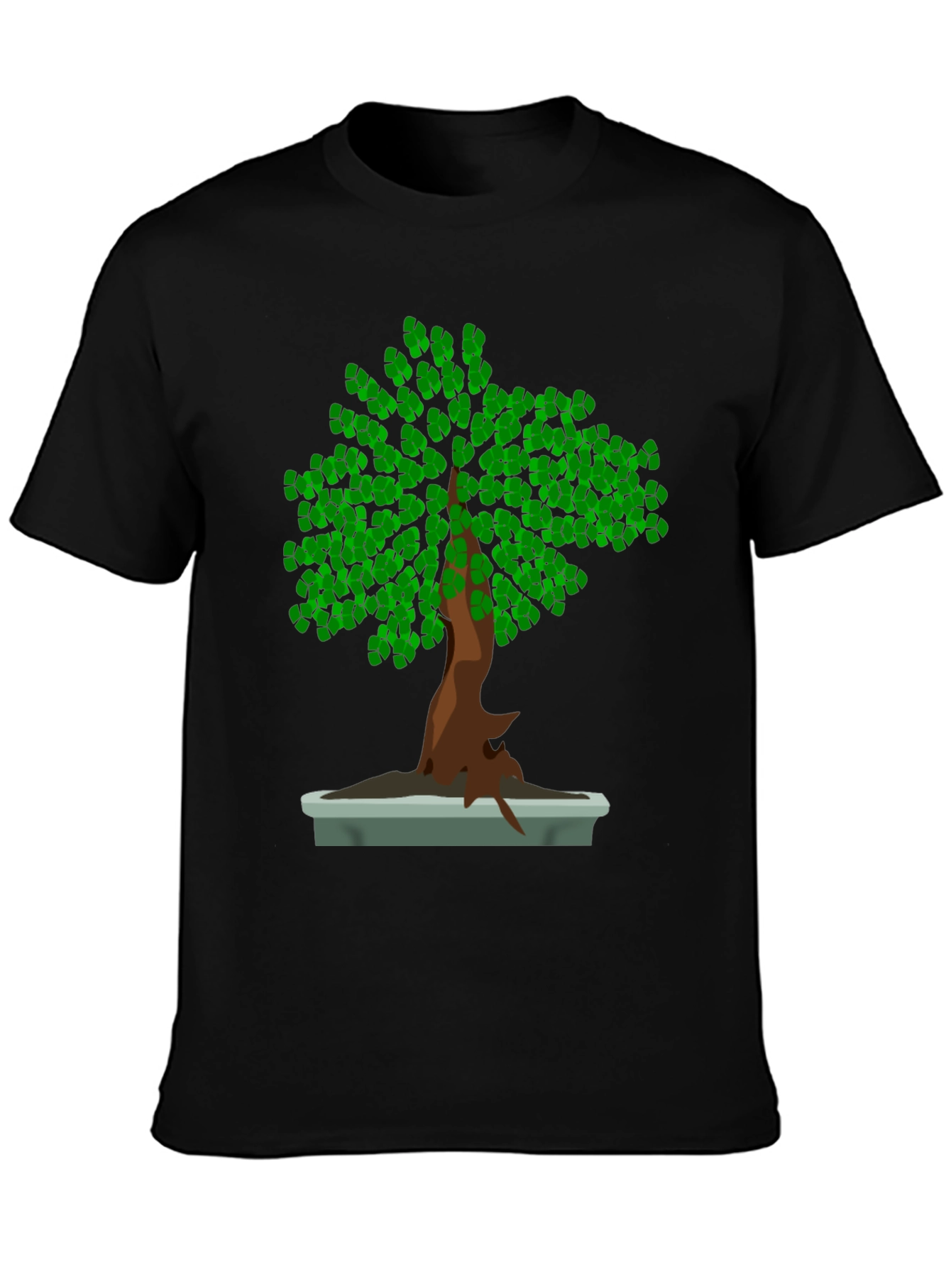 Bonsai Tree Graphic Tee - Nature Lovers Black T-Shirt