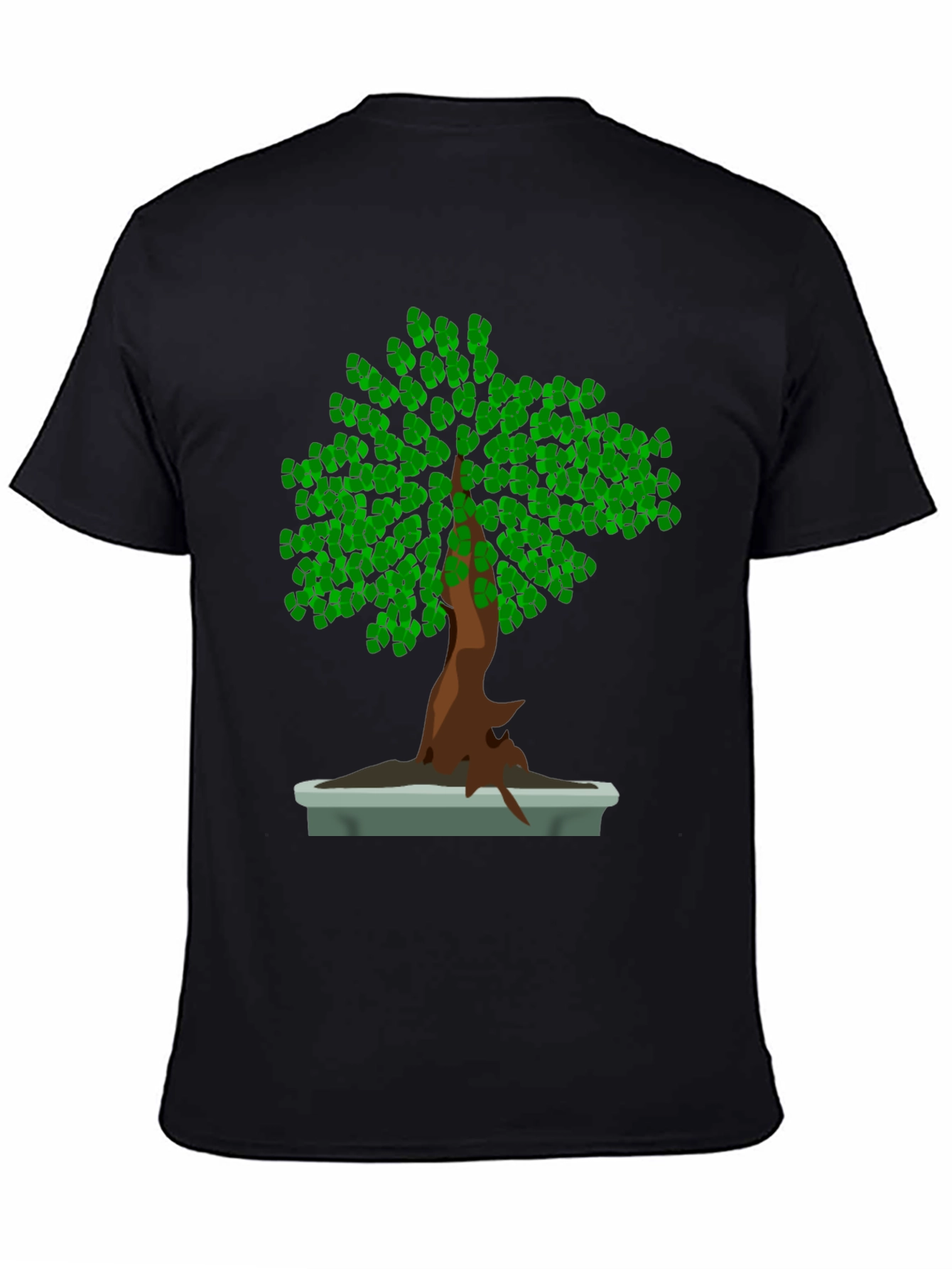 Bonsai Tree Graphic Tee - Nature Lovers Black T-Shirt