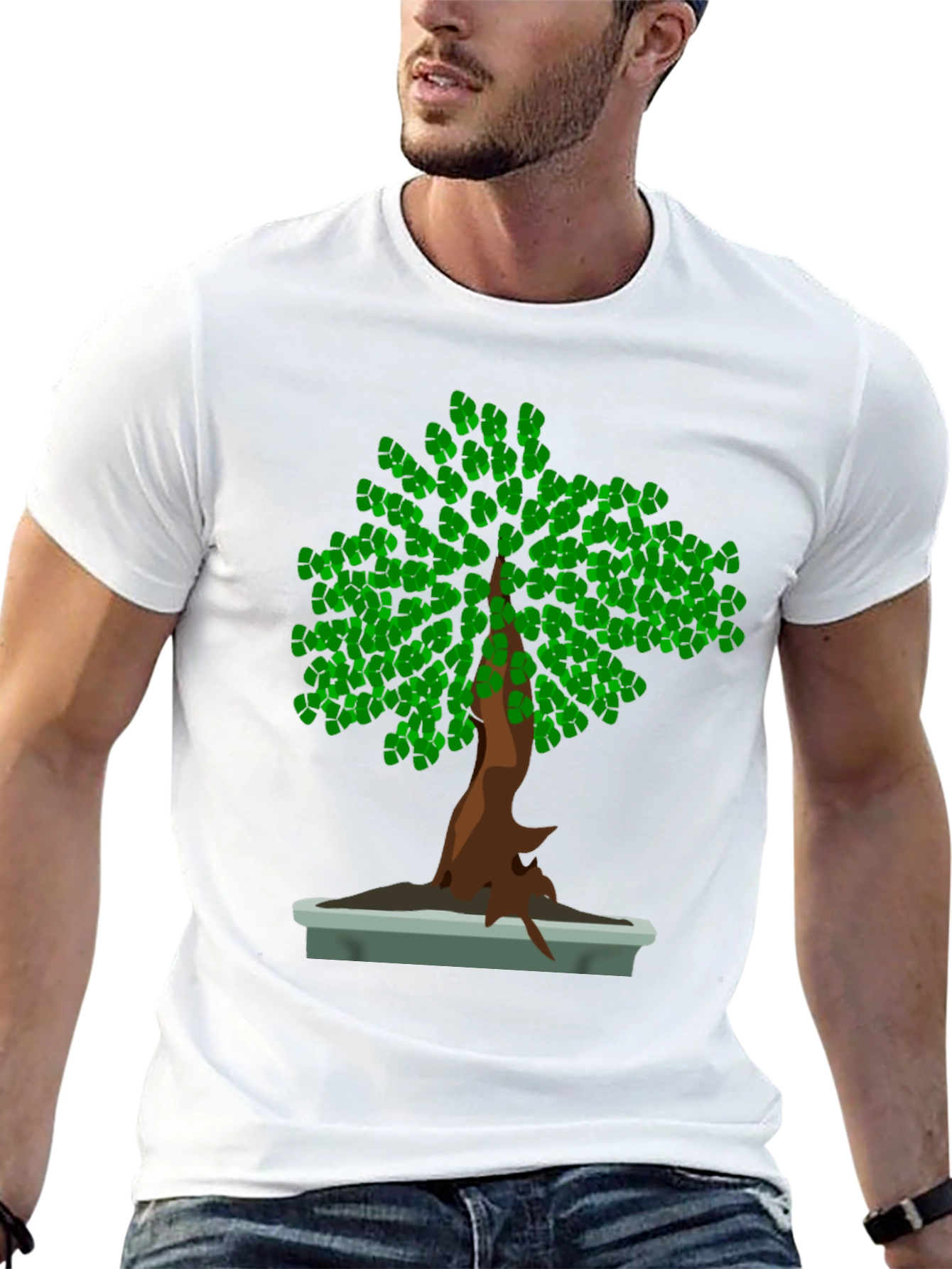 Bonsai Tree Graphic Tee - Nature Lovers Black T-Shirt