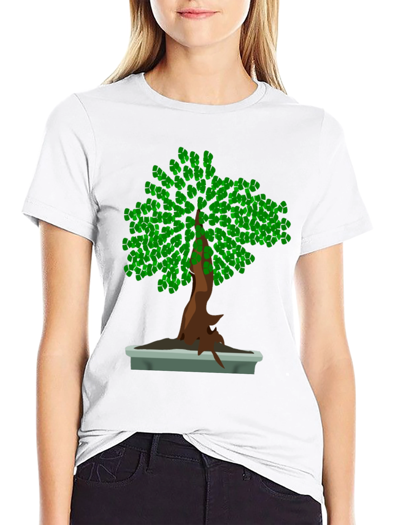 Bonsai Tree Graphic Tee - Nature Lovers Black T-Shirt