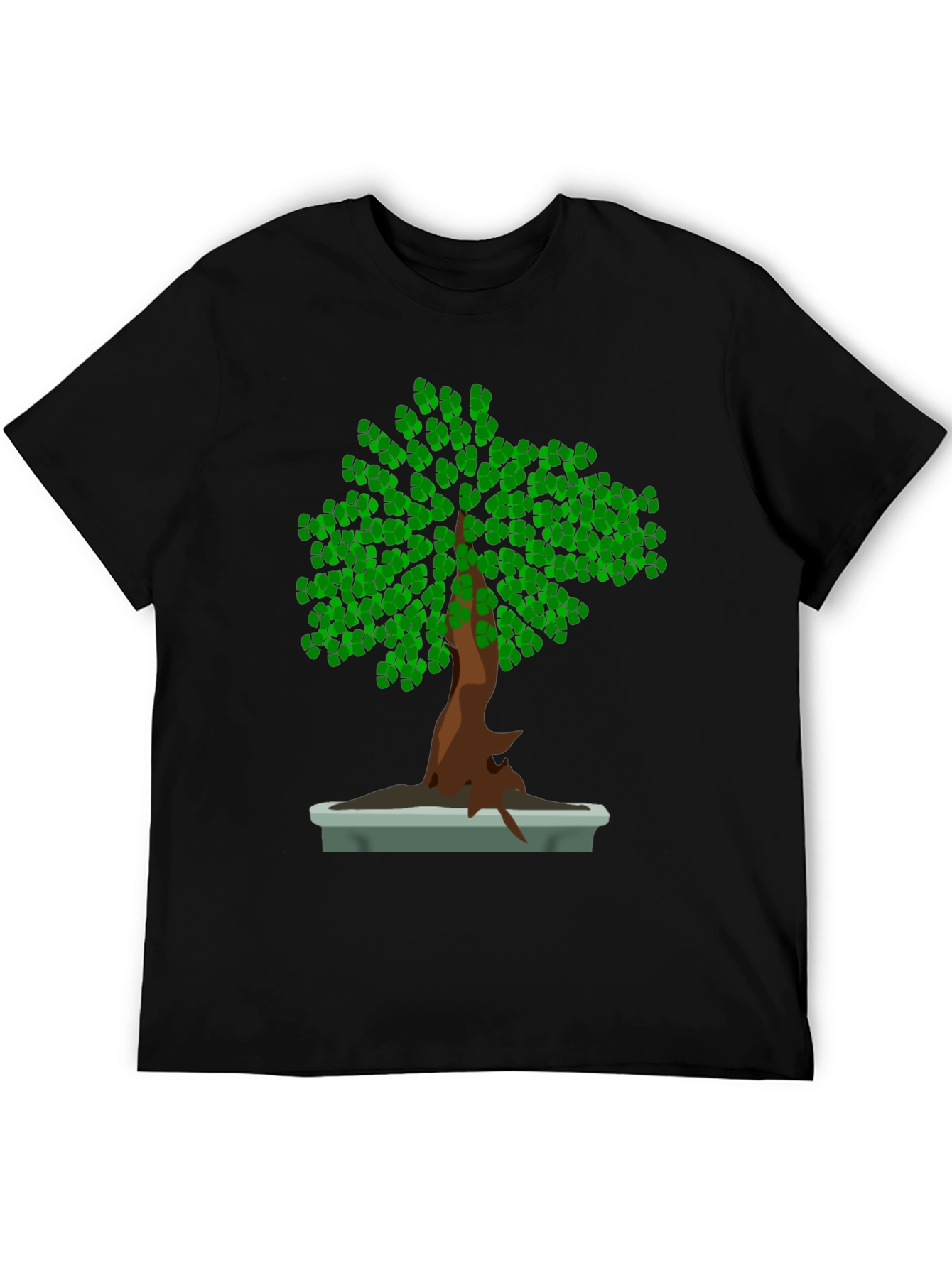 Bonsai Tree Graphic Tee - Nature Lovers Black T-Shirt