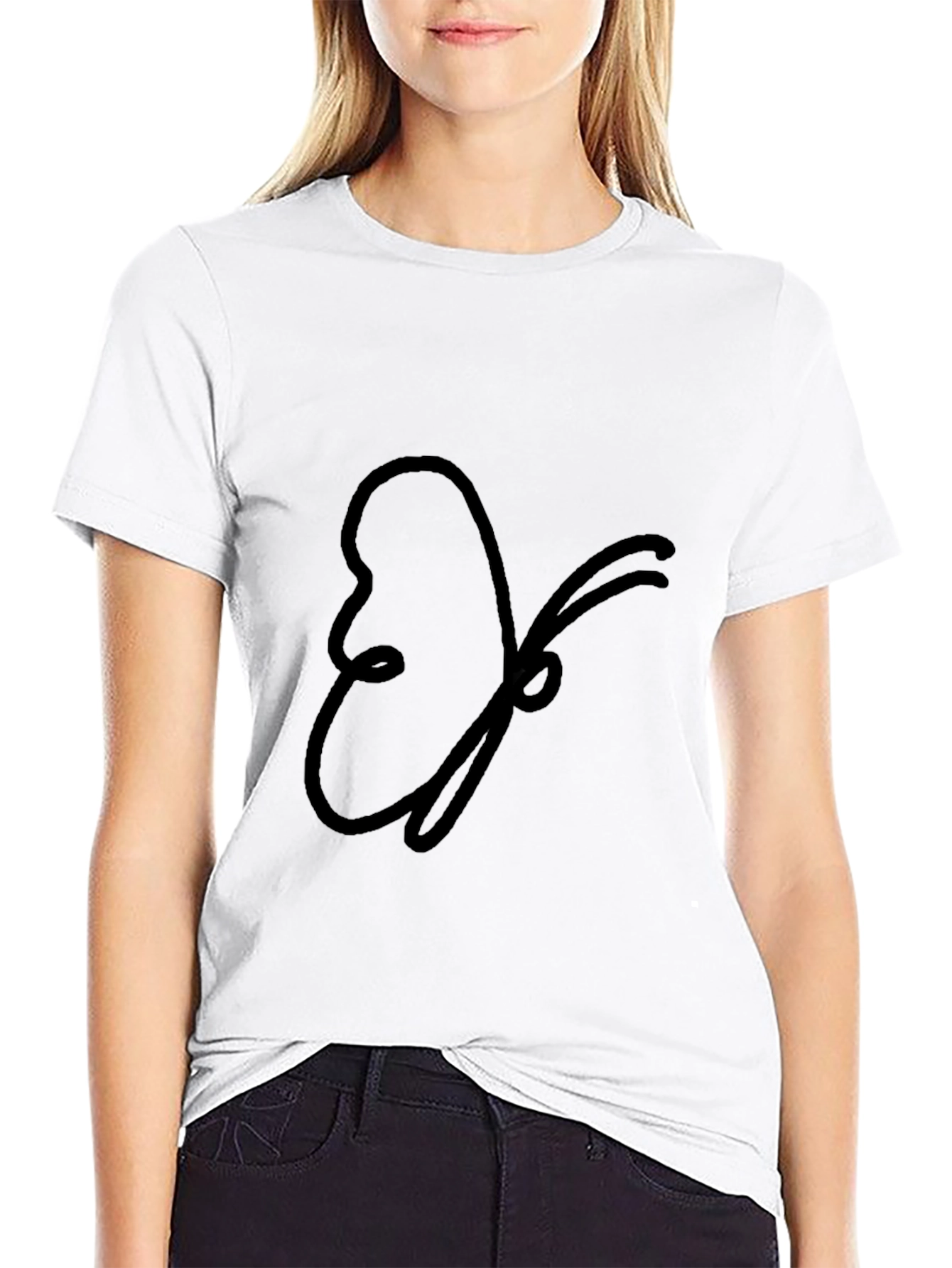 Butterfly Outline Black T-Shirt