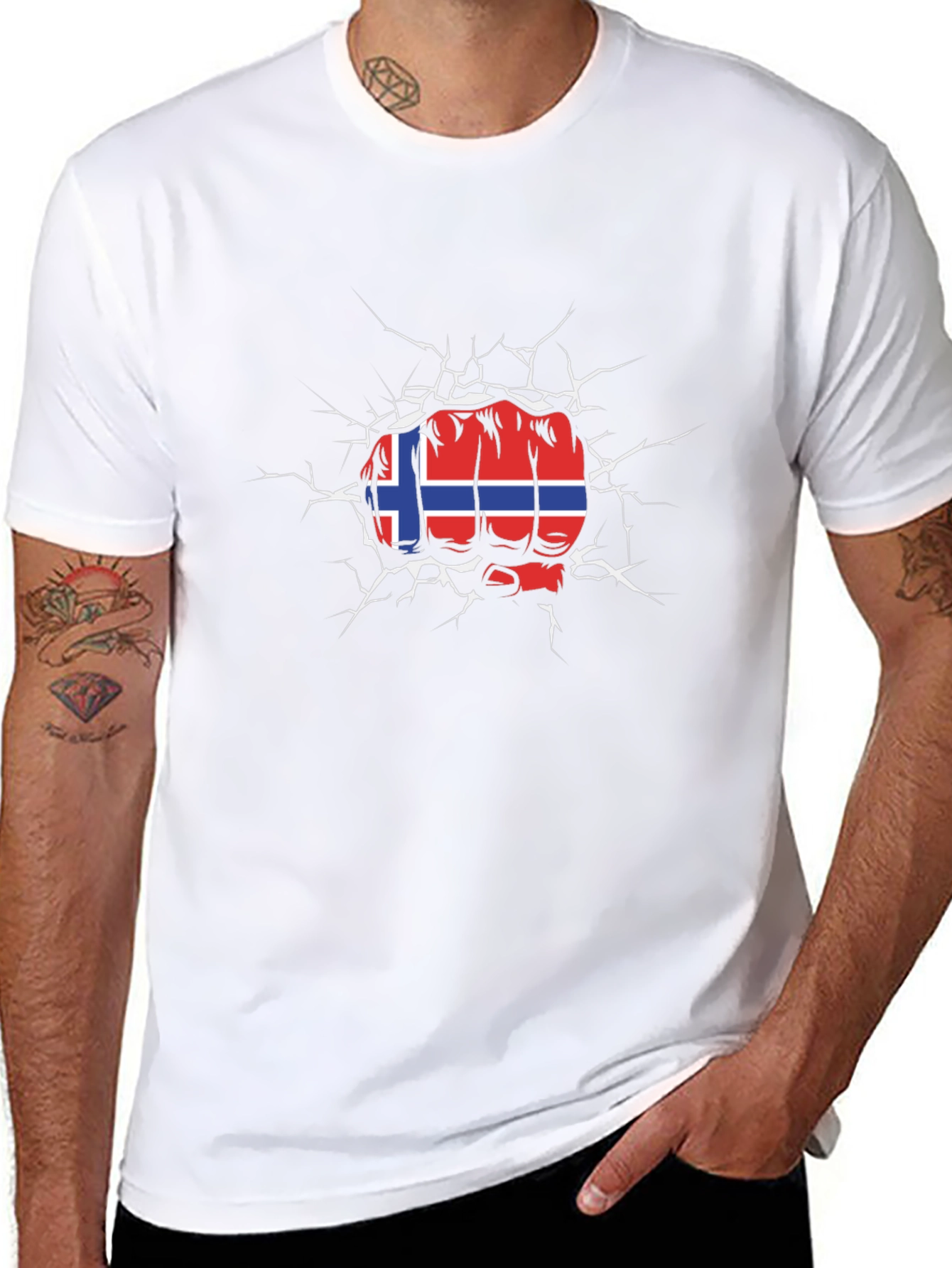 Norway Flag Fist Breaking T-Shirt