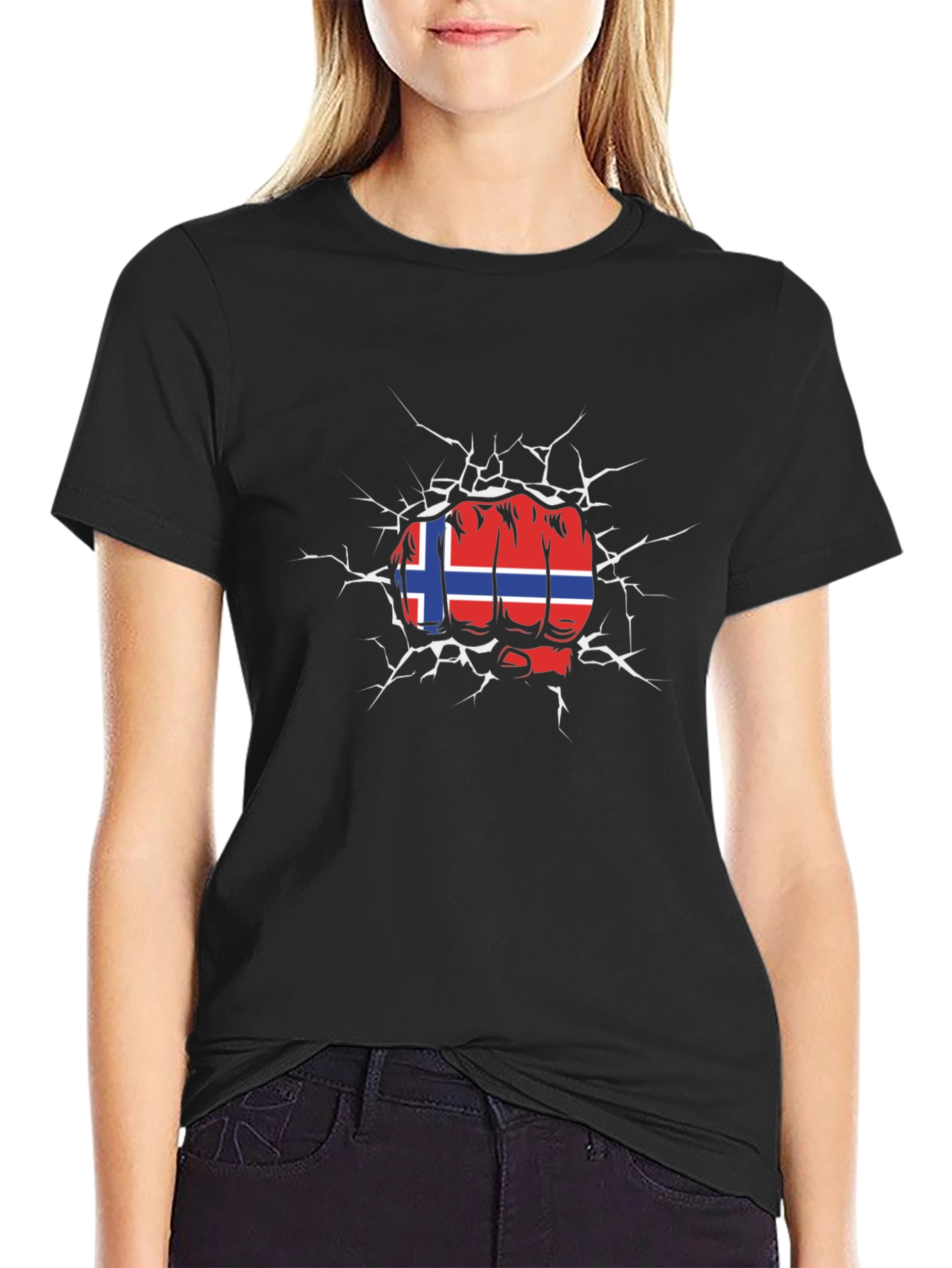 Norway Flag Fist Breaking T-Shirt