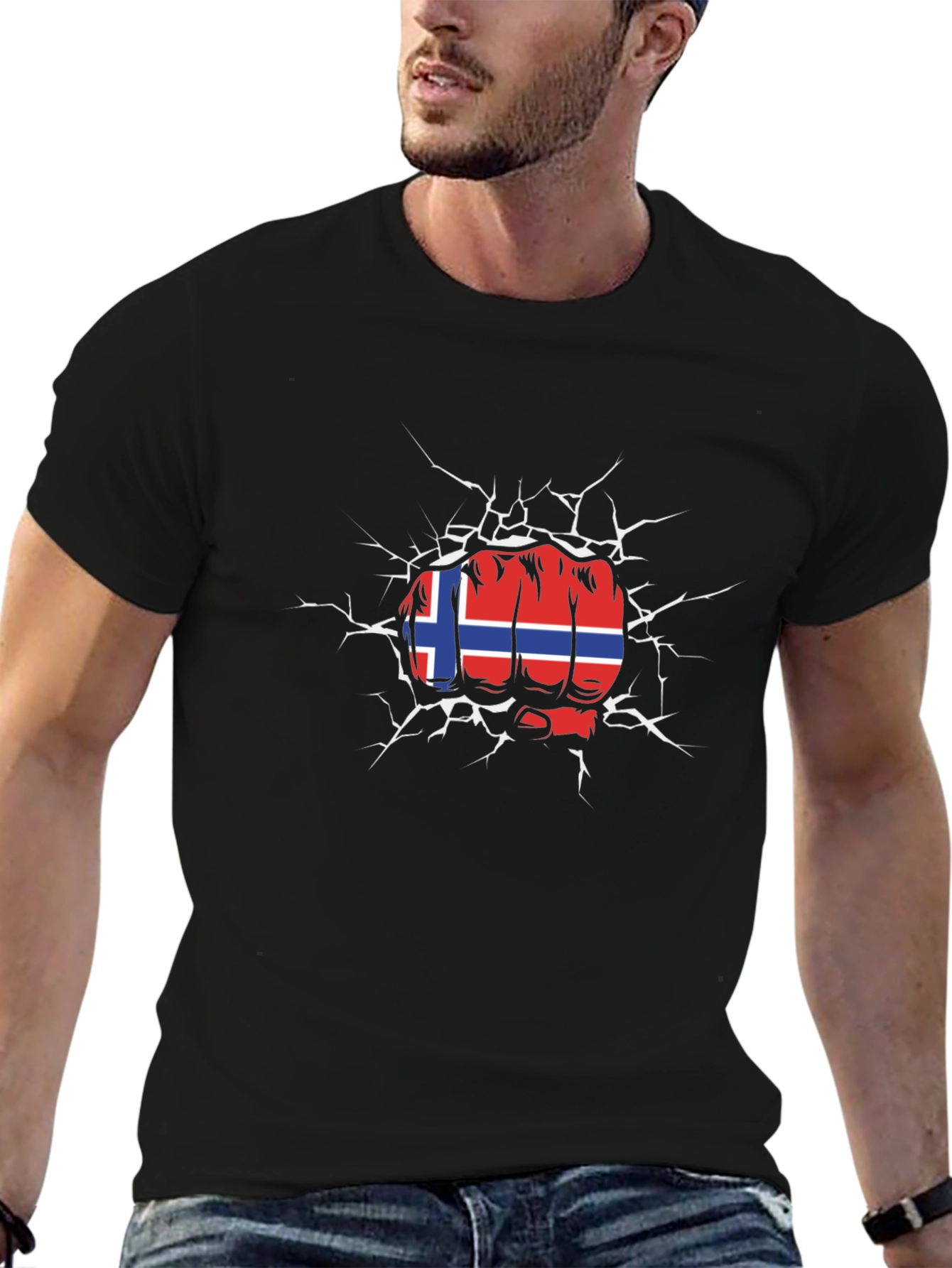 Norway Flag Fist Breaking T-Shirt