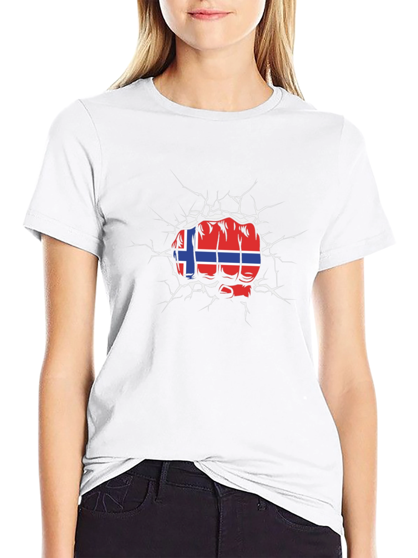 Norway Flag Fist Breaking T-Shirt
