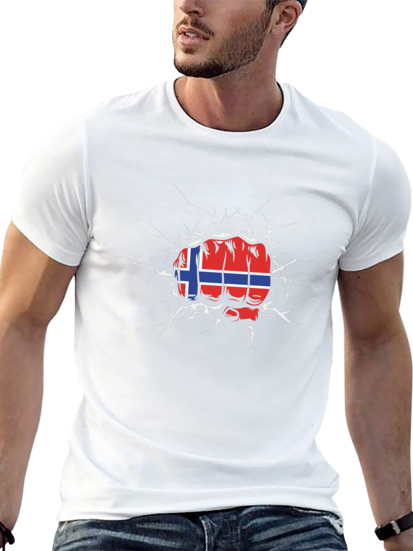 Norway Flag Fist Breaking T-Shirt