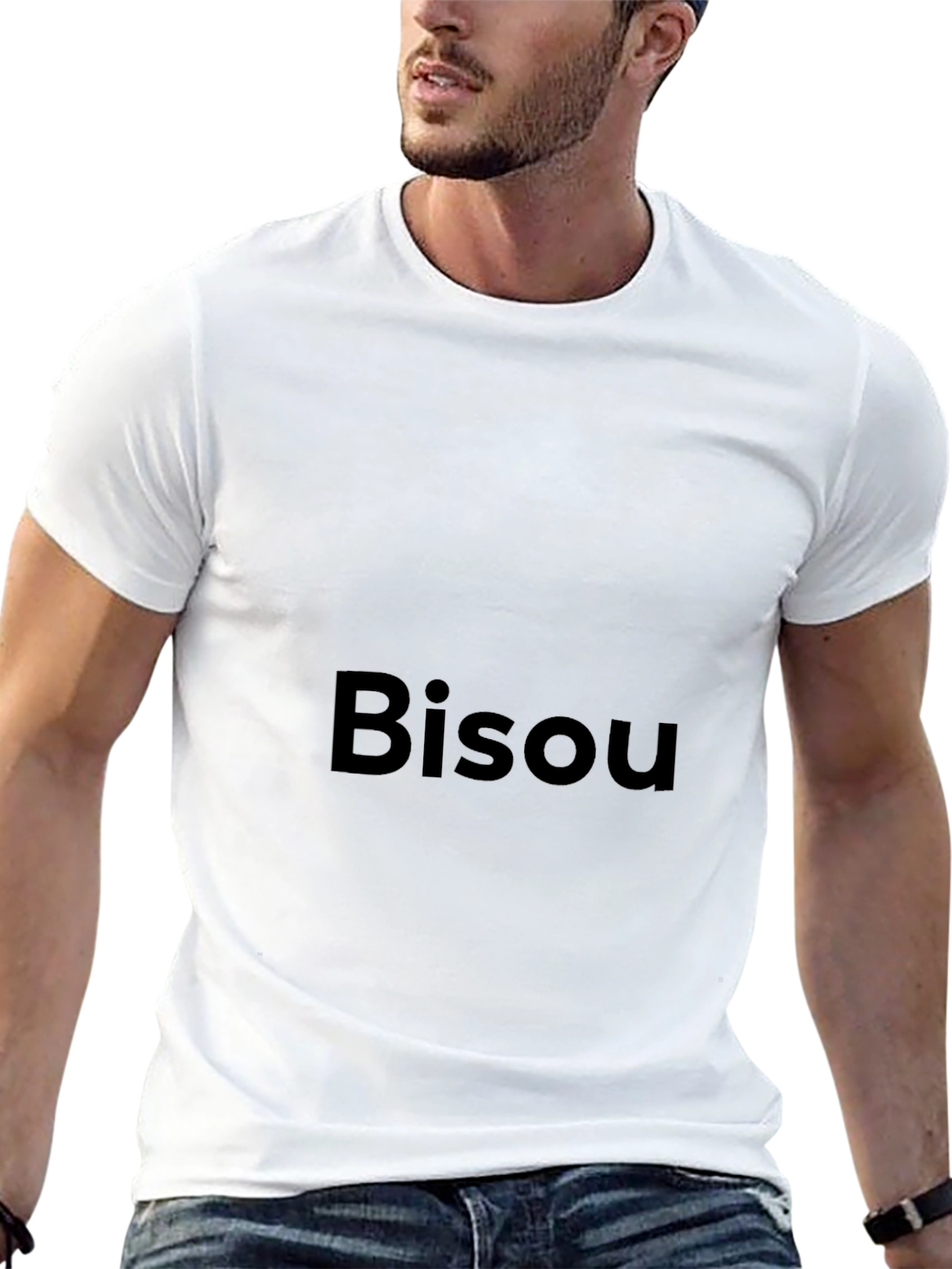 Bisou Graphic Tee - Stylish Black Cotton T-Shirt