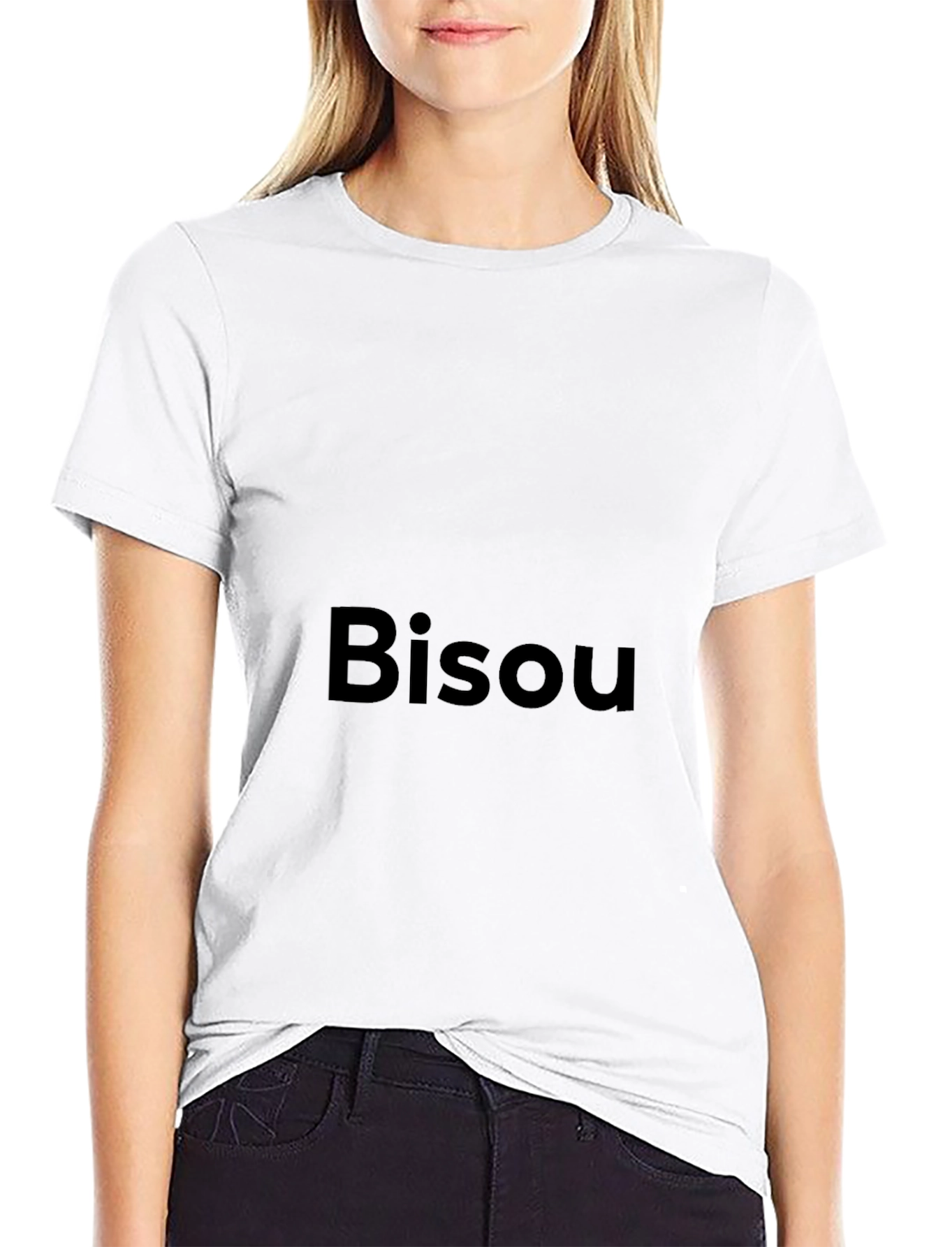 Bisou Graphic Tee - Stylish Black Cotton T-Shirt