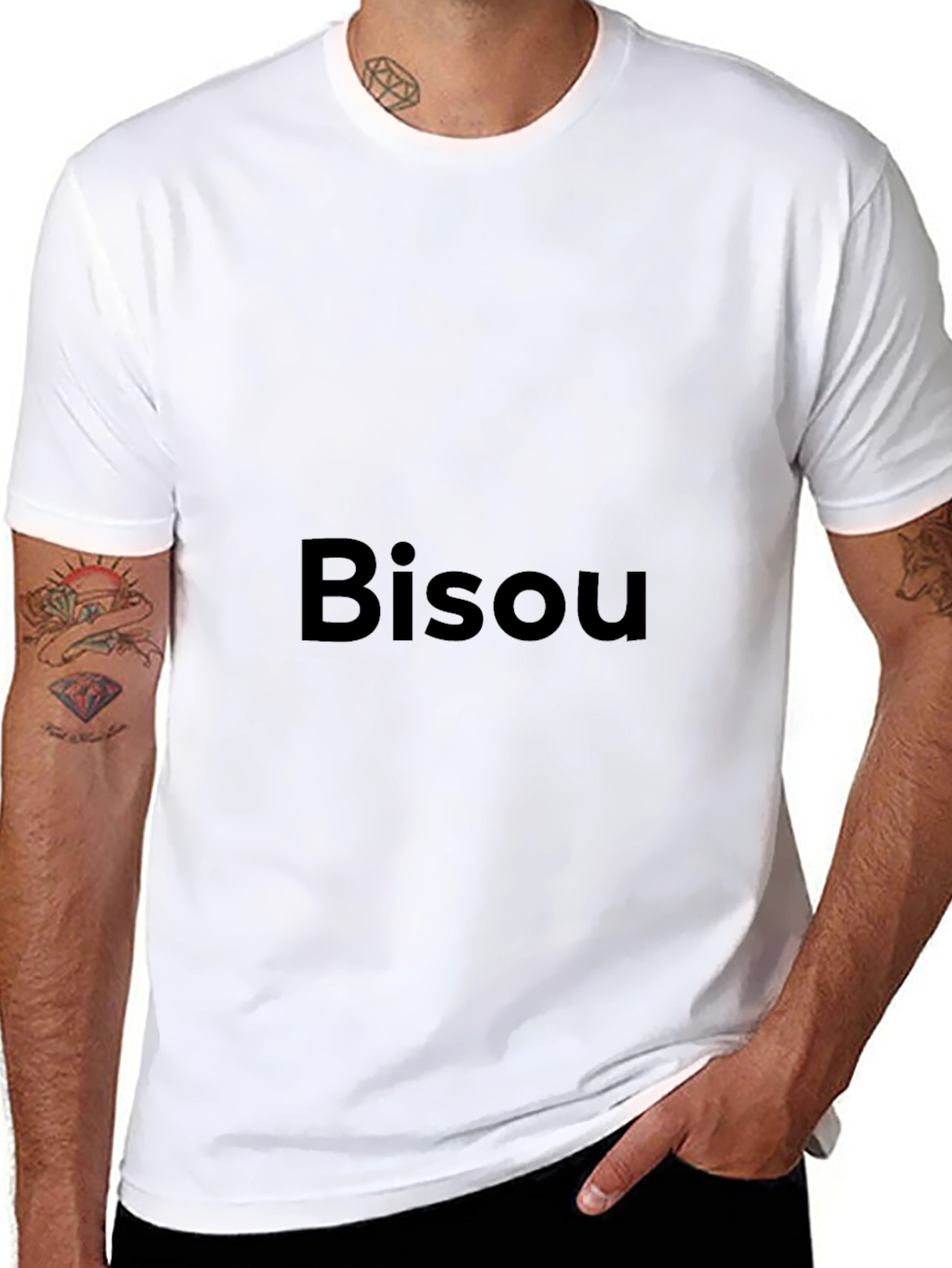 Bisou Graphic Tee - Stylish Black Cotton T-Shirt