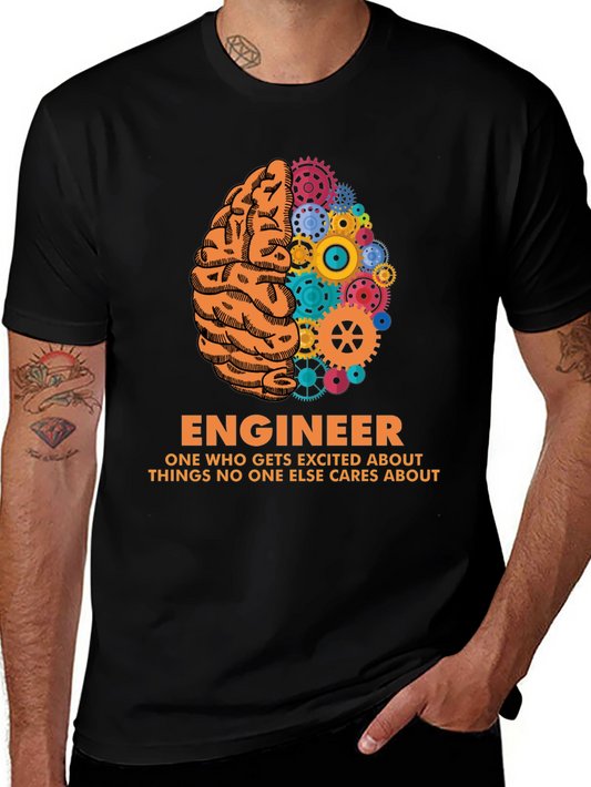 Engineer Brain Gear T-Shirt - Unique Gift