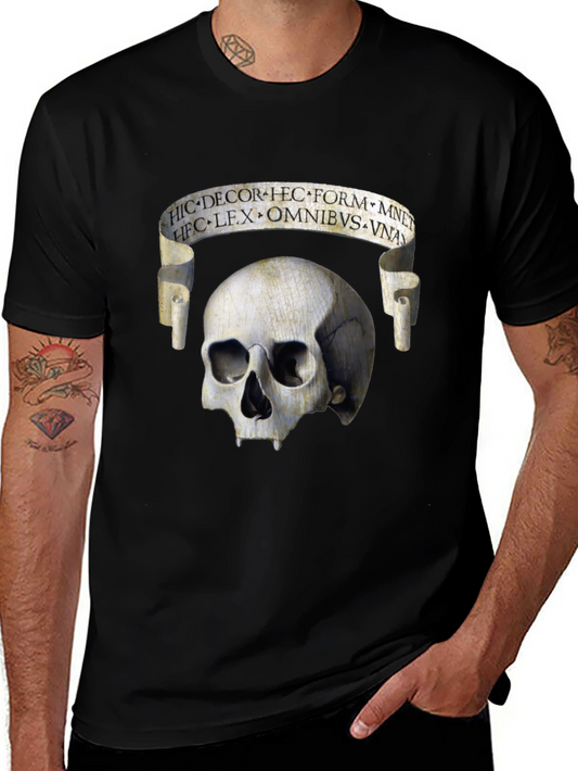 Skull & Scroll Graphic Tee - Memento Mori Fashion