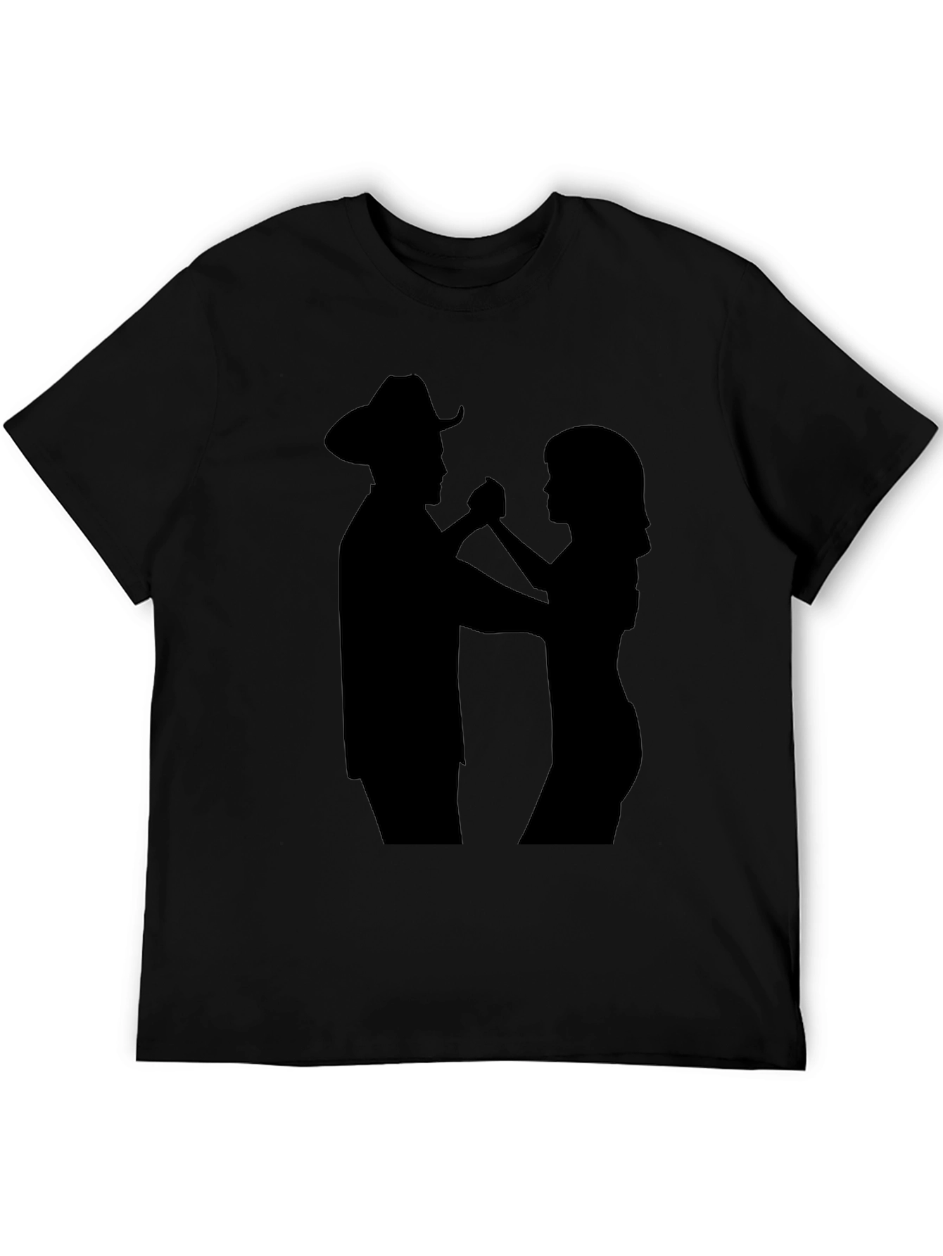Dancing Cowboy Silhouette Black T-Shirt
