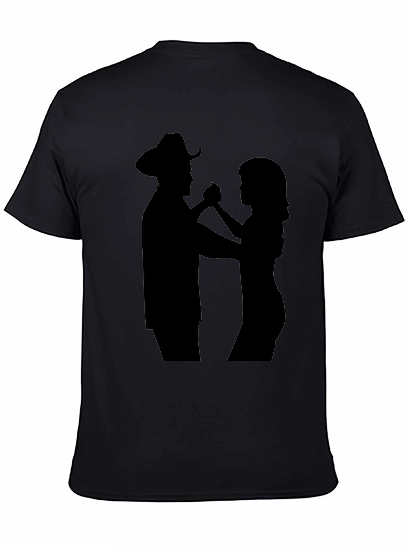 Dancing Cowboy Silhouette Black T-Shirt