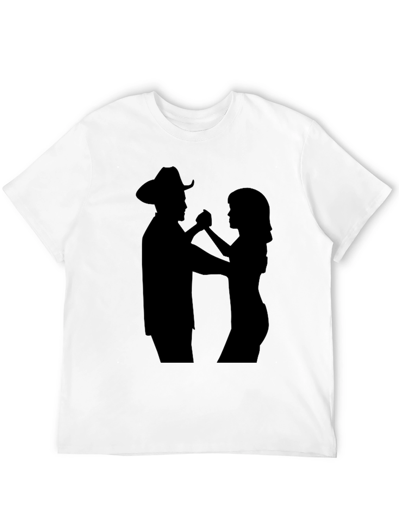 Dancing Cowboy Silhouette Black T-Shirt