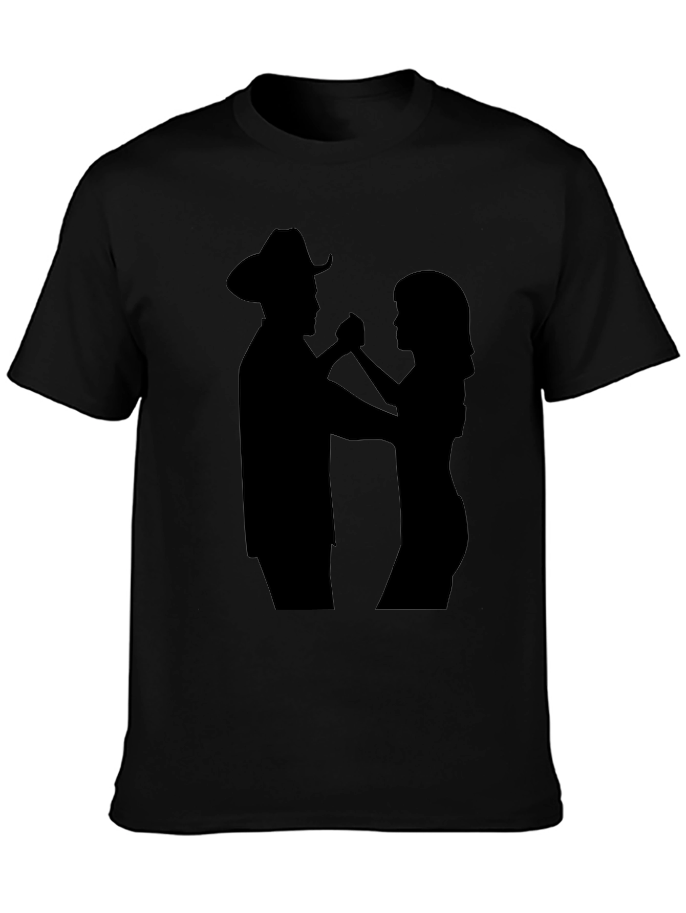 Dancing Cowboy Silhouette Black T-Shirt