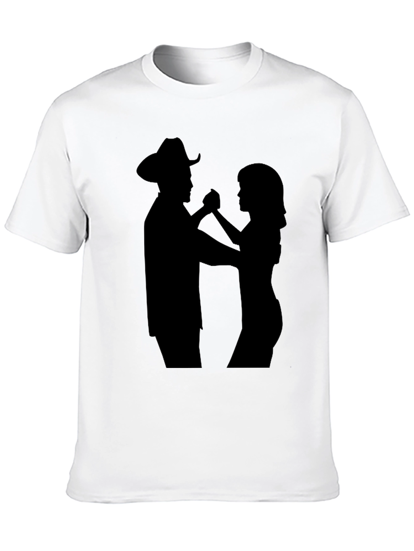 Dancing Cowboy Silhouette Black T-Shirt