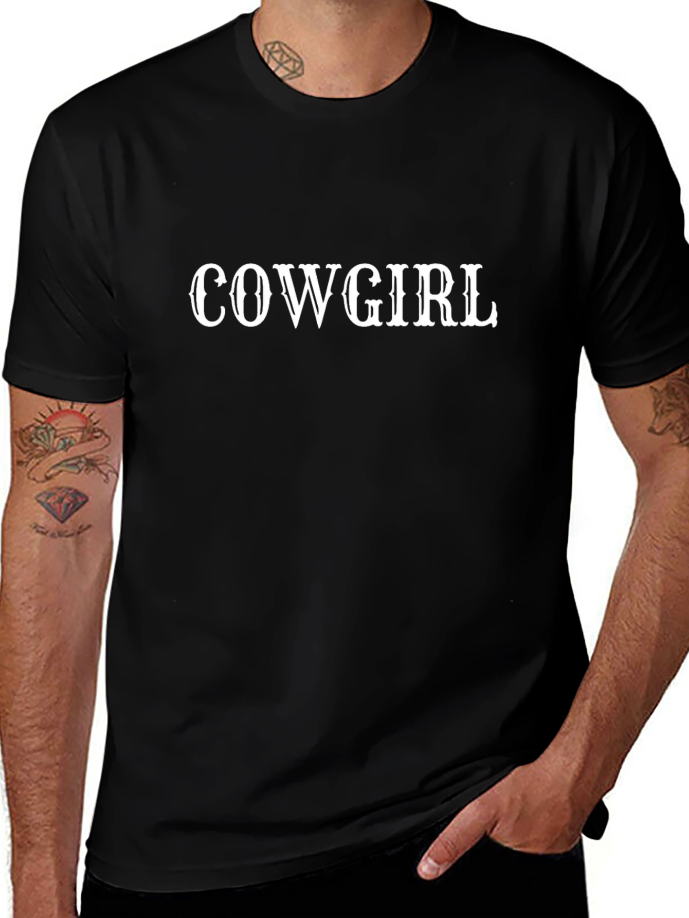 Cowgirl Graphic Tee - Black Casual T-Shirt