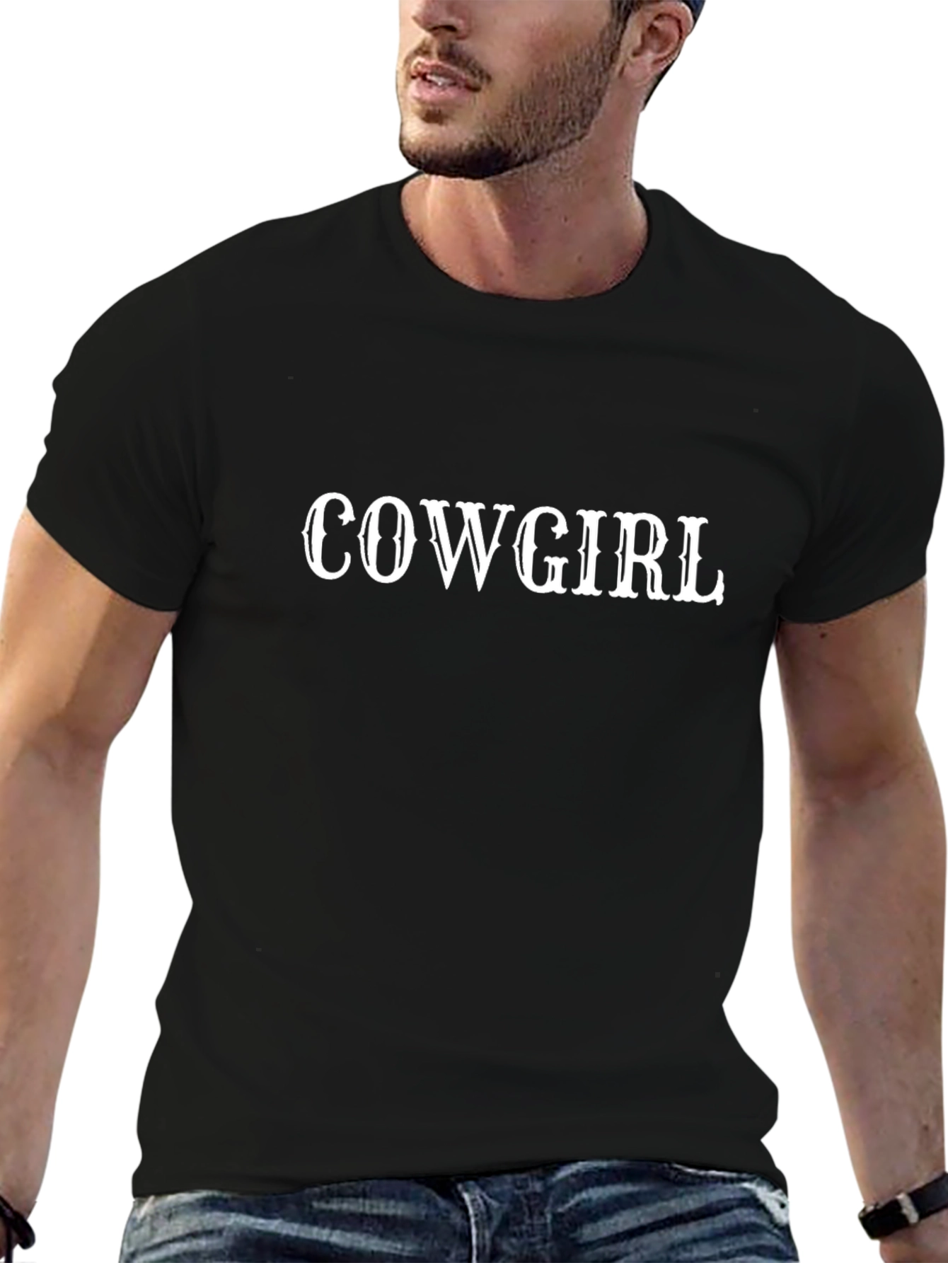 Cowgirl Graphic Tee - Black Casual T-Shirt