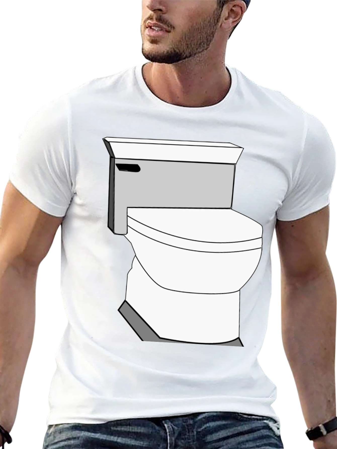 Toilet Humor Graphic Tee - Black Cotton T-Shirt