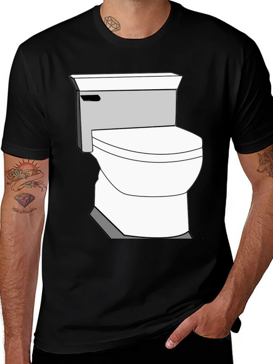 Toilet Humor Graphic Tee - Black Cotton T-Shirt