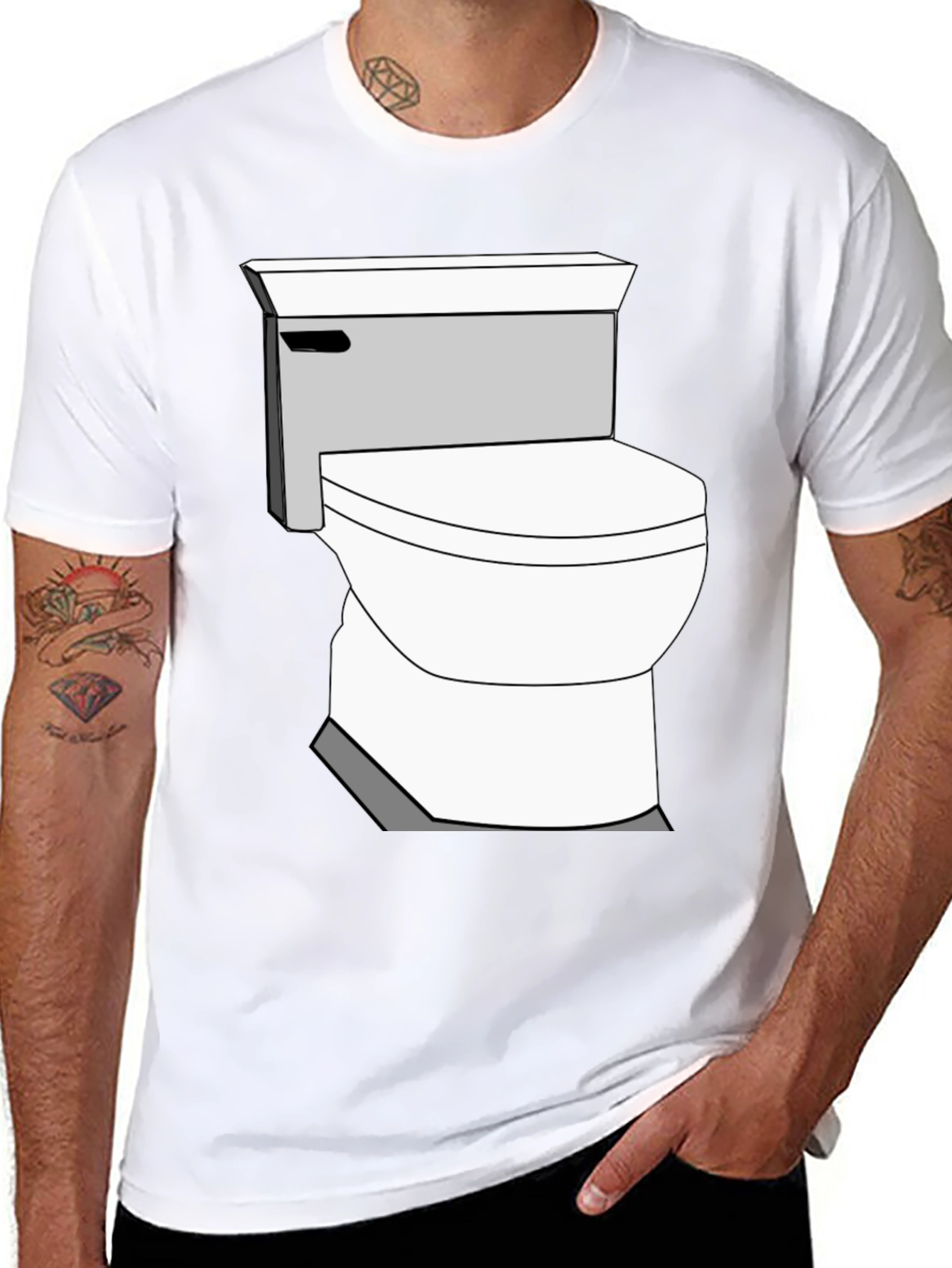 Toilet Humor Graphic Tee - Black Cotton T-Shirt