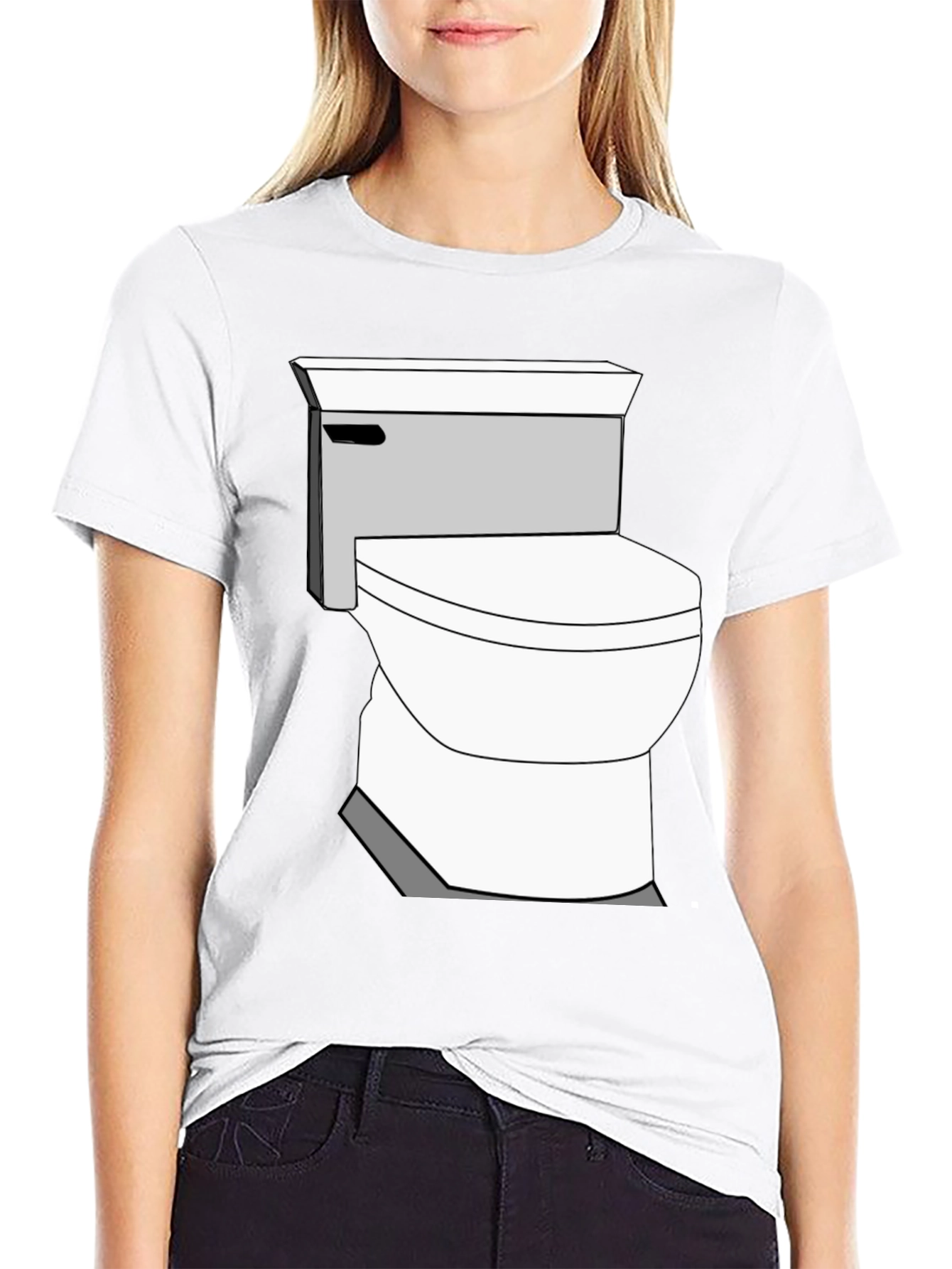 Toilet Humor Graphic Tee - Black Cotton T-Shirt