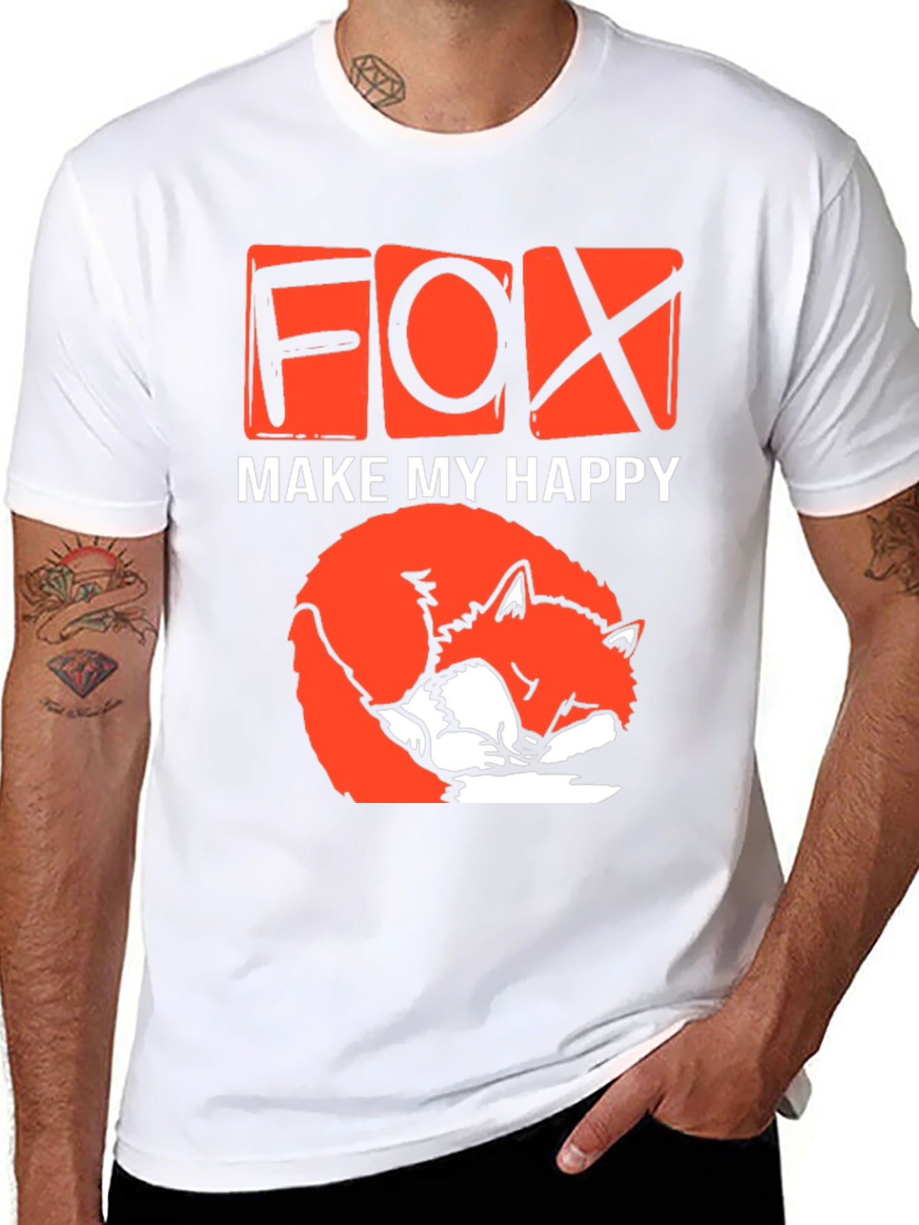 Cute Fox Make My Happy Graphic T-Shirt